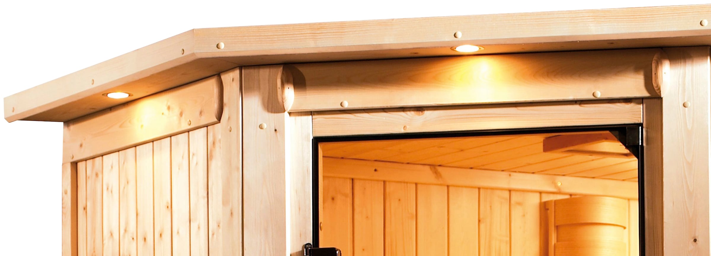 Karibu Sauna »Jarin« Set,  Ofen 9 kW Bio externe Strg easy