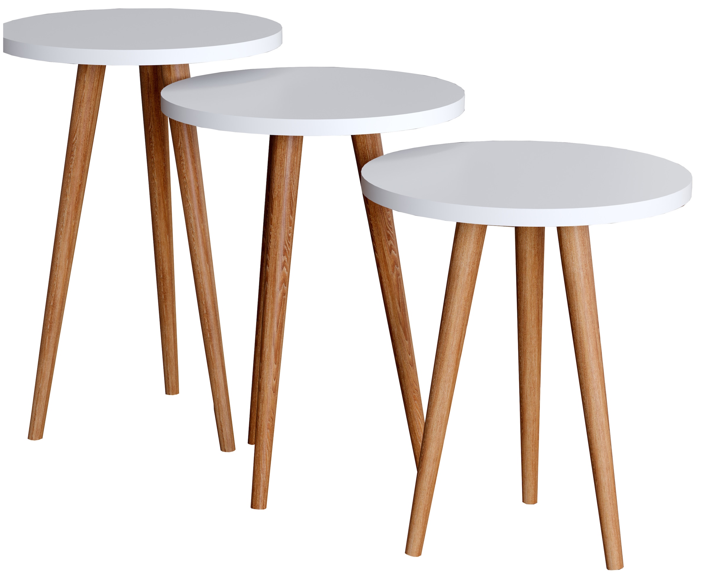 VCM Couchtisch »Barilo« 3-tlg. Set Beistelltisch | Maße ca. H. 42/47/52 x B. 34 x T. 34 cm
