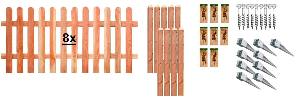 Tetzner & Jentzsch Lattenzaun »Austin 6« 8 Elemente in beige, Größe H/L: 80 cm x 15,21 m