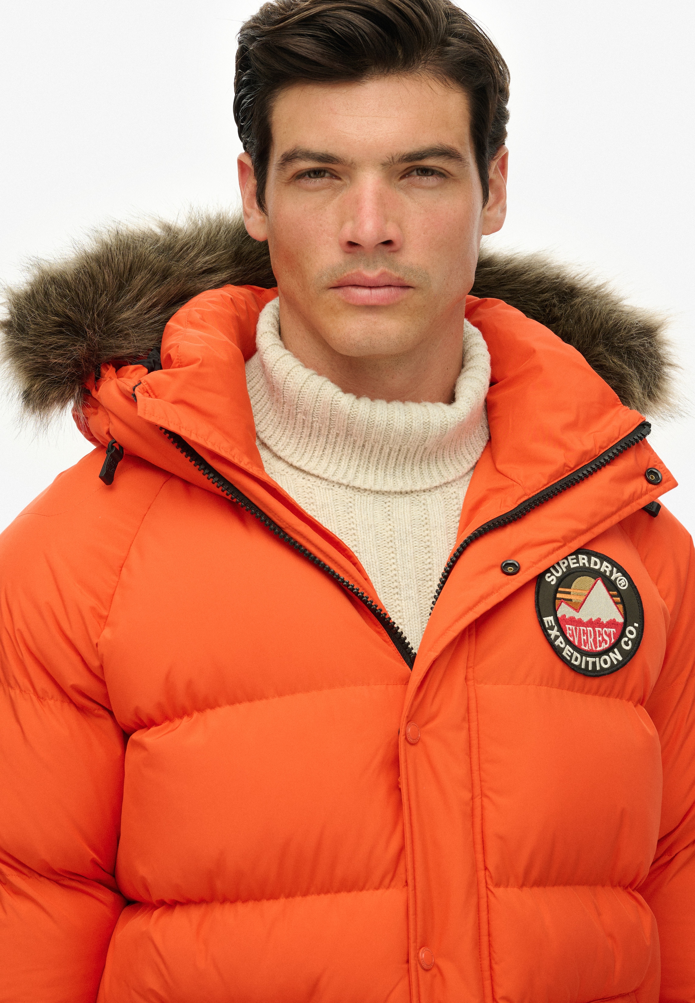 Superdry Steppjacke »EVEREST LONGLINE BAFFLED PARKA«, mit Kapuze