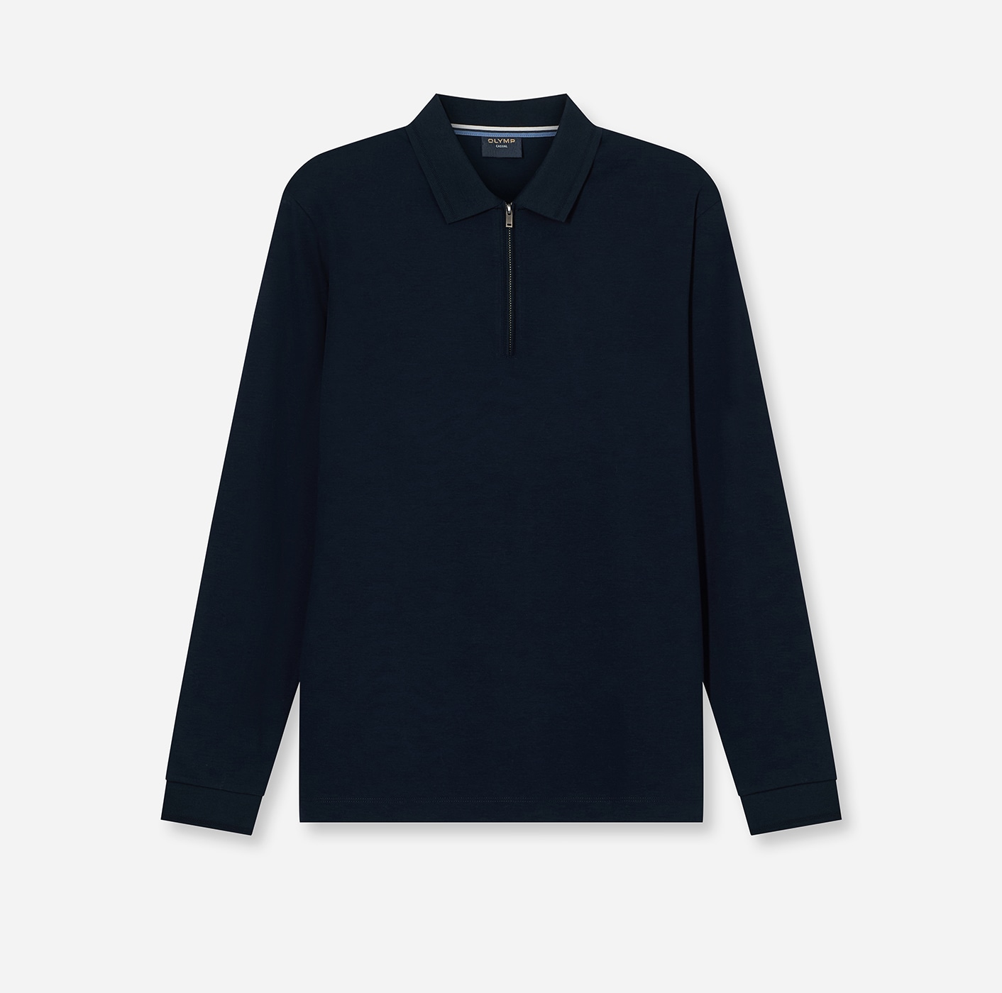OLYMP Langarm-Poloshirt, unifarben, Polokragen, regular fit, casual