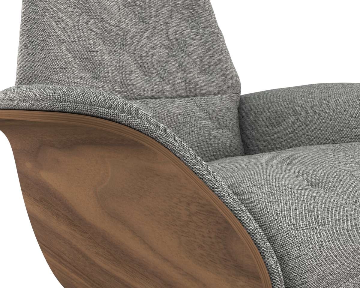 FLEXLUX Relaxsessel »Volden elektrischer Funktionsessel« Größe M, Rücken & Fußteil elektrisch, Akku, Arml. Walnuss, Fuß schwarz