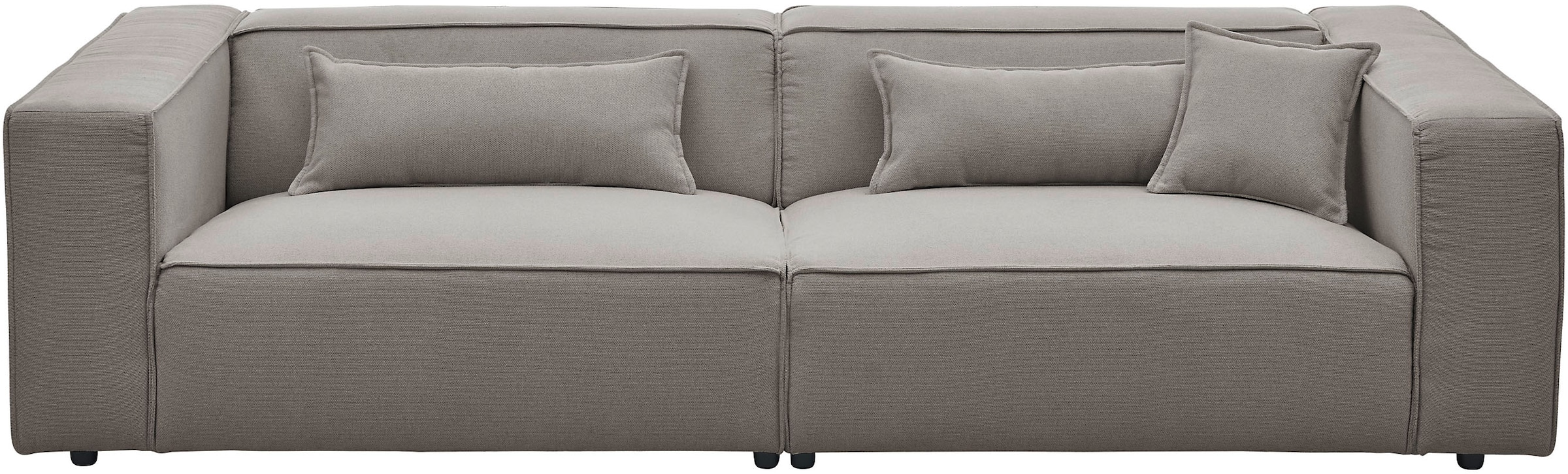 LeGer Home by Lena Gercke 3-Sitzer »PIARA, Struktur, Couch mit Kedernaht« schwarze Füße, bequemer Sitzkomfort