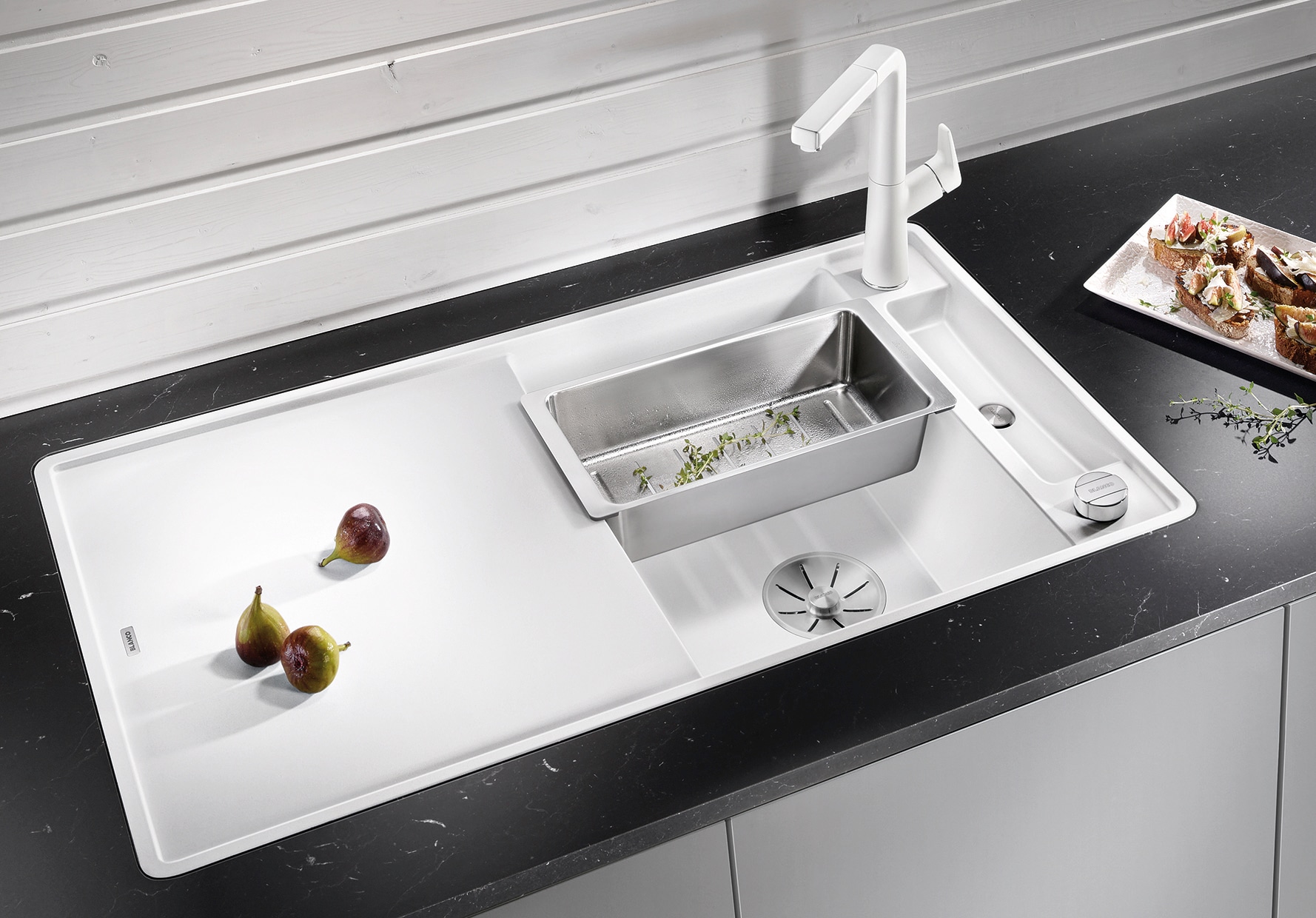 Blanco Granitspüle »AXIA III 5 S-F« 1 Stk. tlg. inklusive gratis Glasschneidebrett