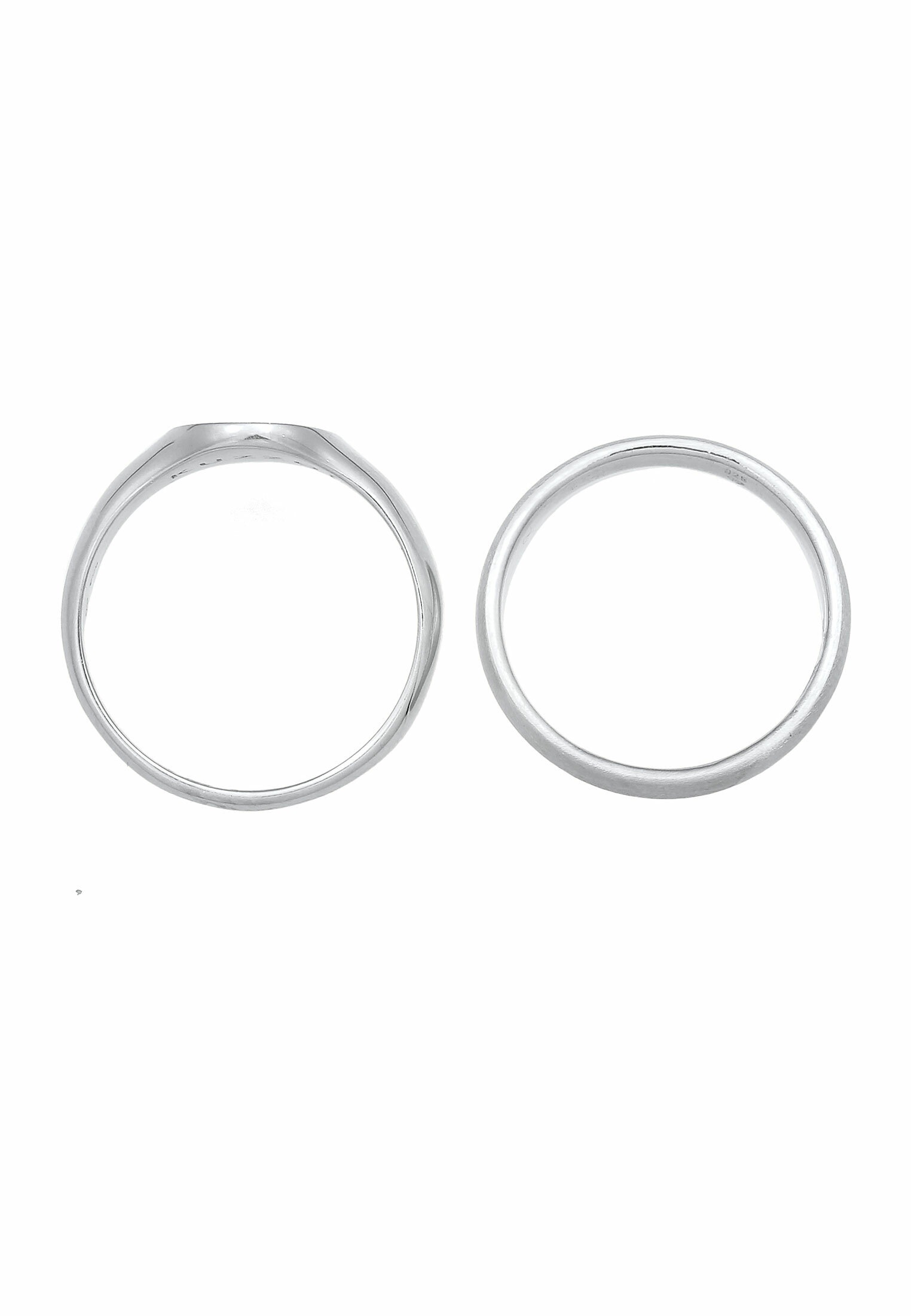 Kuzzoi Siegelring »Ring Herren Siegelring Basic Bandring 2er Set 925 Silber«