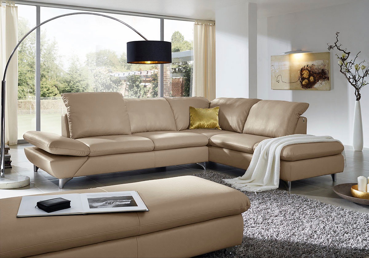 W.SCHILLIG Ecksofa »taoo, elegant und zeitlos, bequem, L-Form«, mit Sitziefenverstellung & Kopfteilverstellung