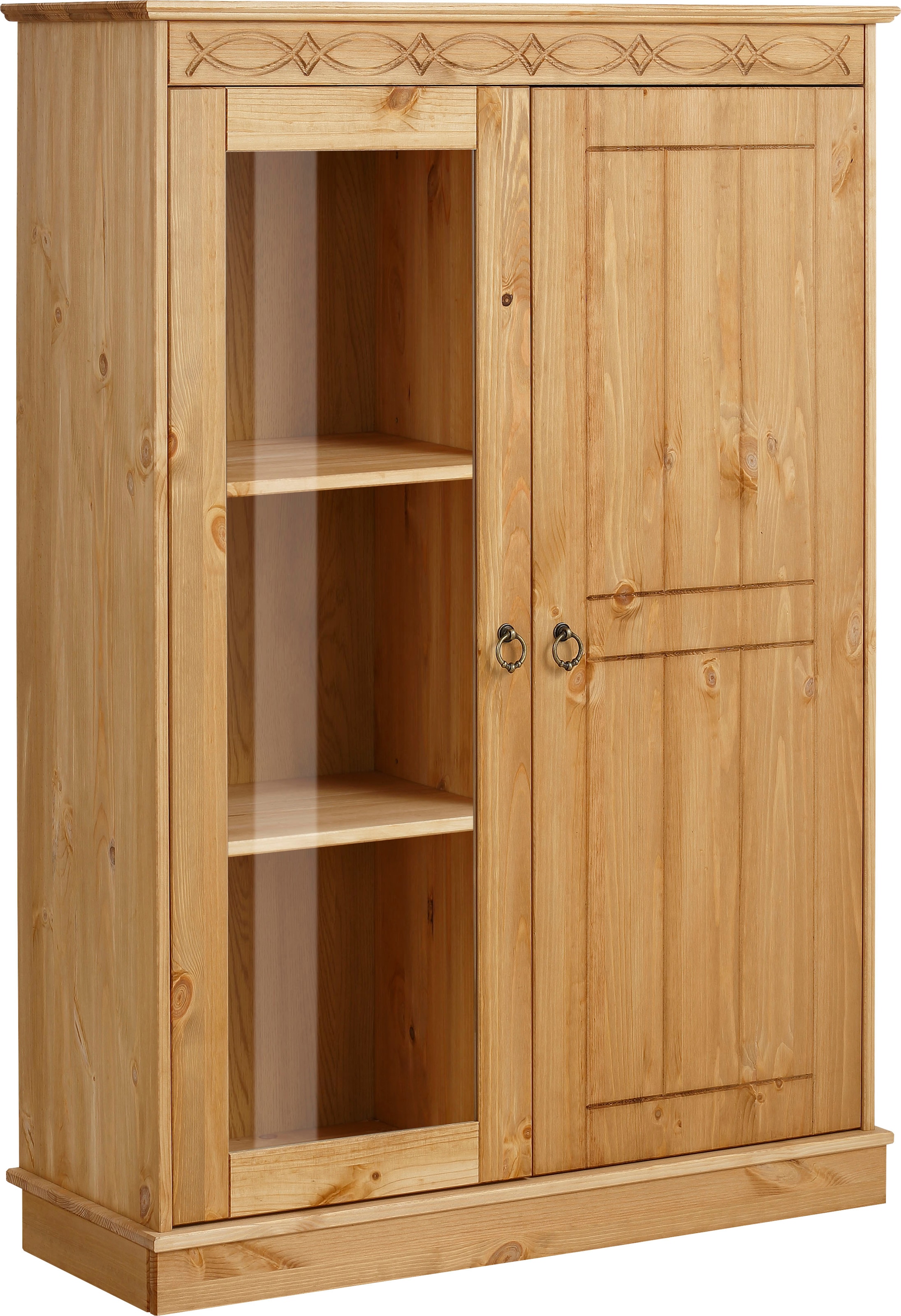 Home affaire Highboard »Indra«, Vitrine, Breite 85 cm, aus massiver Kiefer