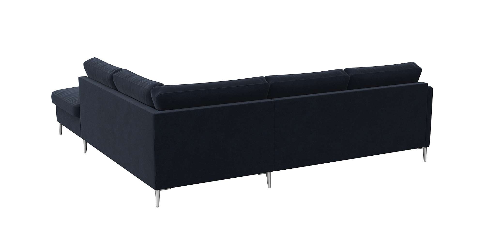 FLEXLUX Ecksofa »Fiore, L-Form«, schmale Armlehnen, Füße alufarben, B/T 234/225 cm, Kaltschaum im Sitz