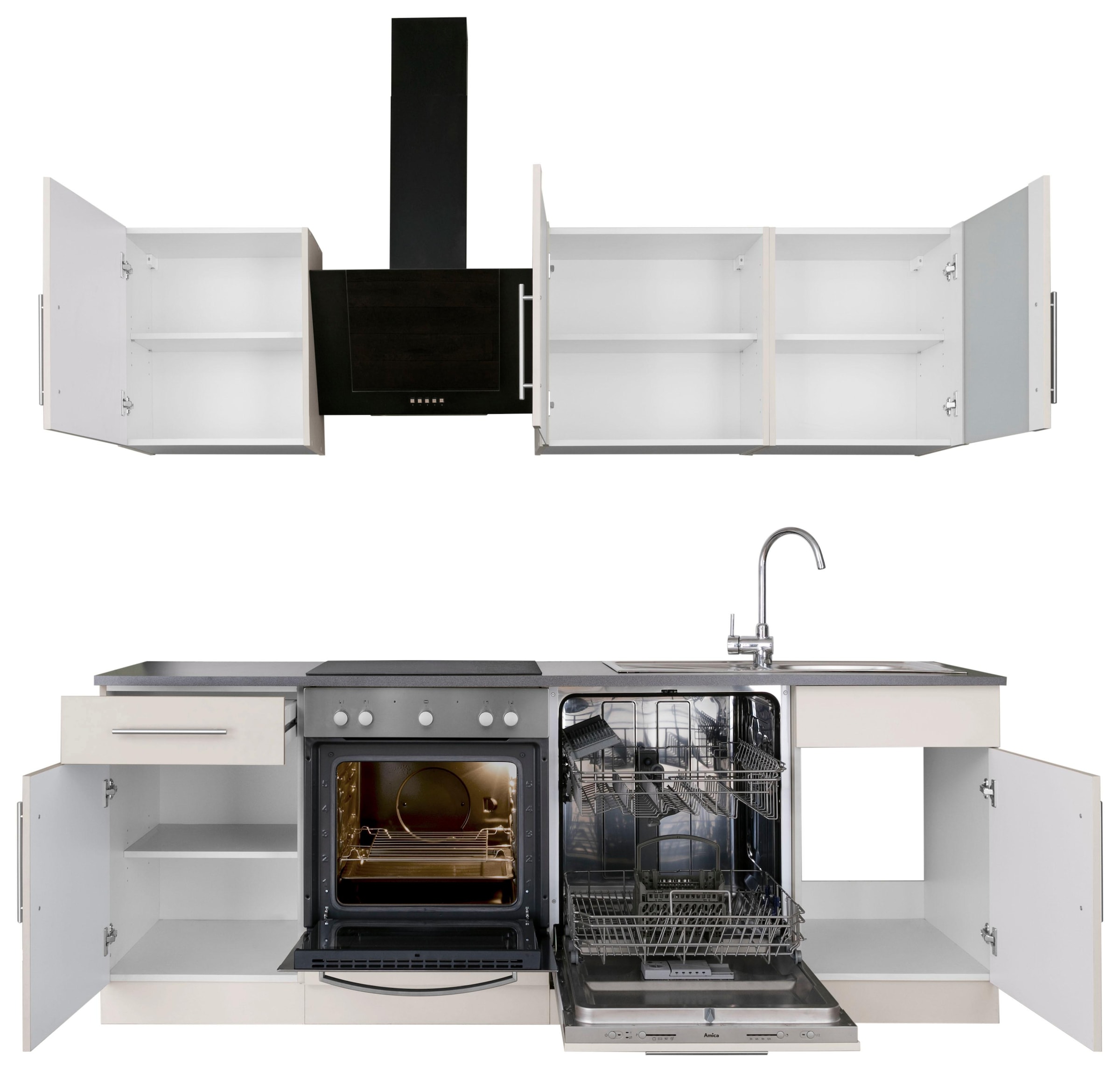 wiho Küchen Küchenzeile »Cali« ohne E-Geräte, Breite 220 cm