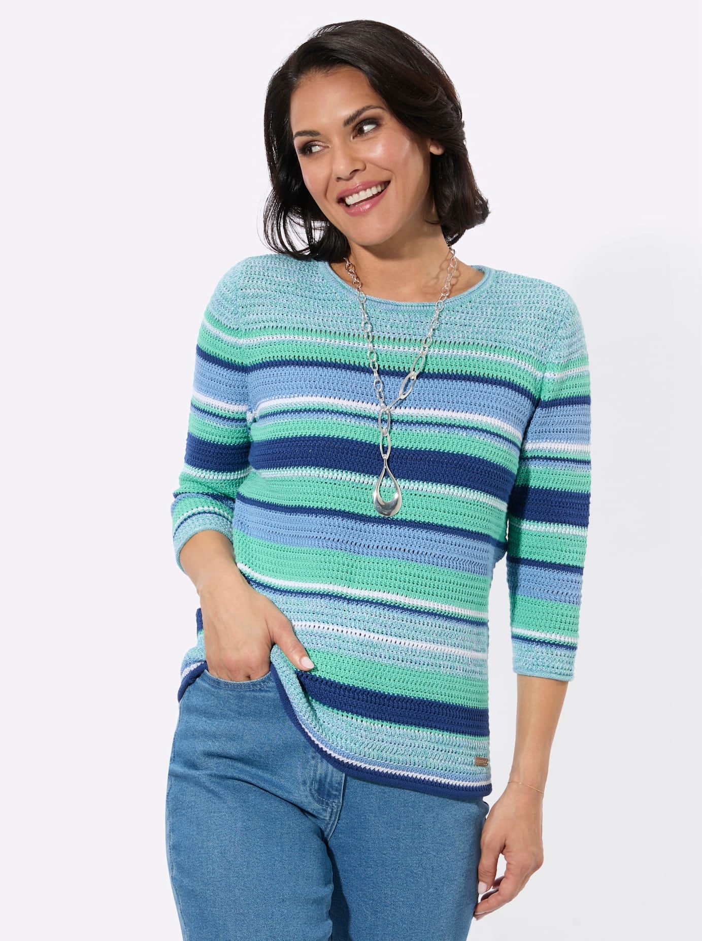 Casual Looks 3/4 Arm-Pullover »Rundhals-Pullover«