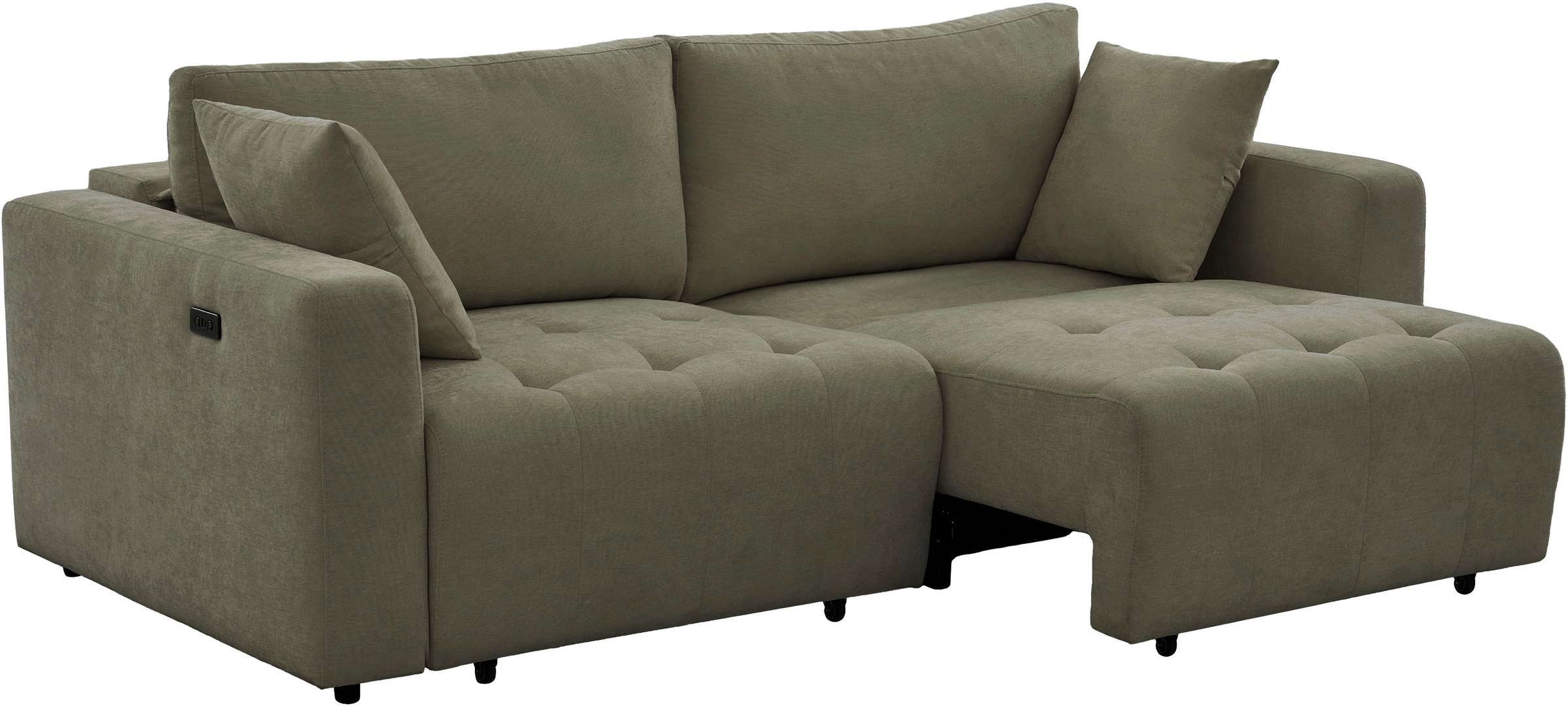 OTTO home 2,5-Sitzer »ELIANN , 209 cm - elektrisches Schlafsofa« mit USB A/C-Anschluss. Federkern, Webstoff