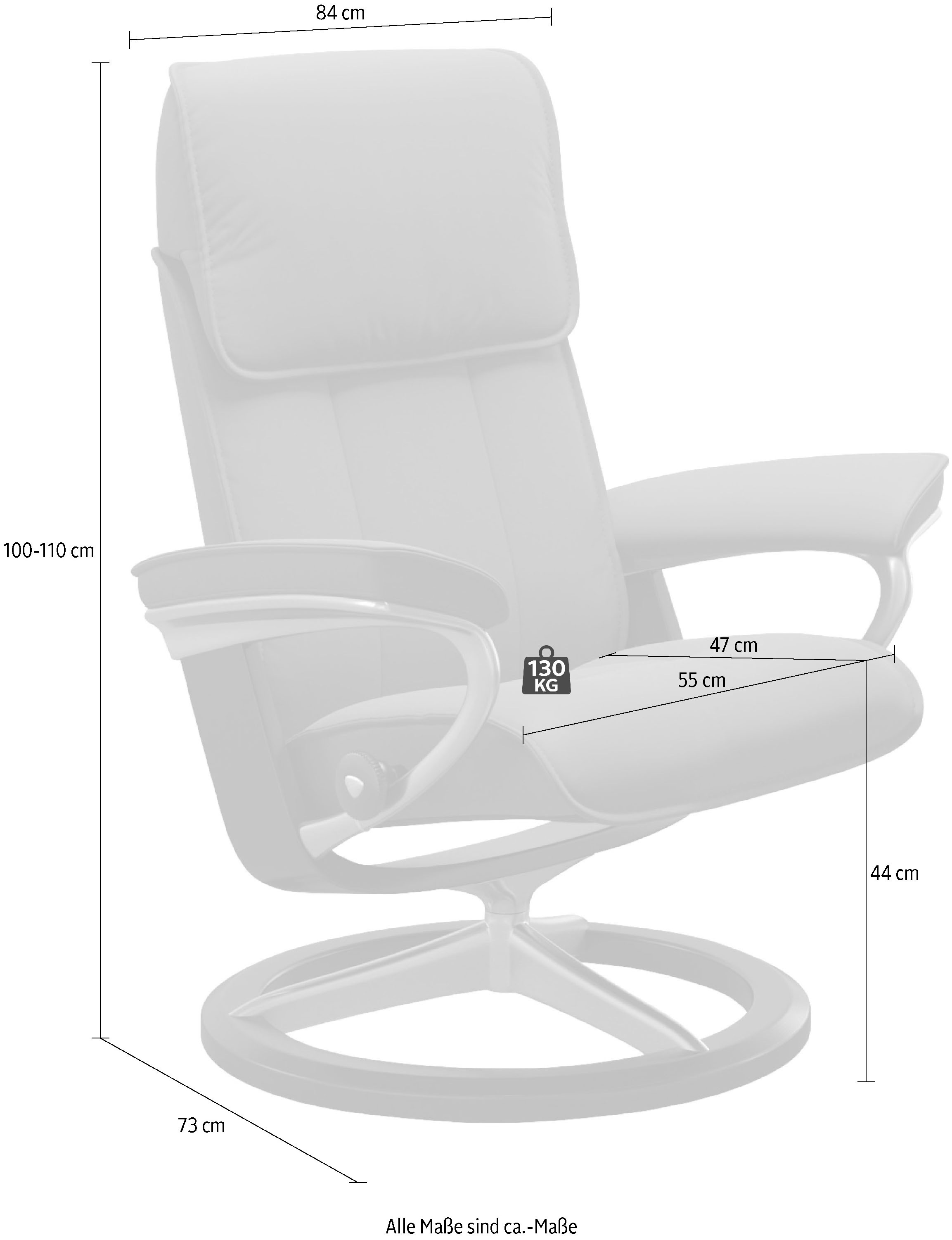 Stressless® Relaxsessel »Admiral«, mit Signature Base, Größe M & L, Gestell Wenge