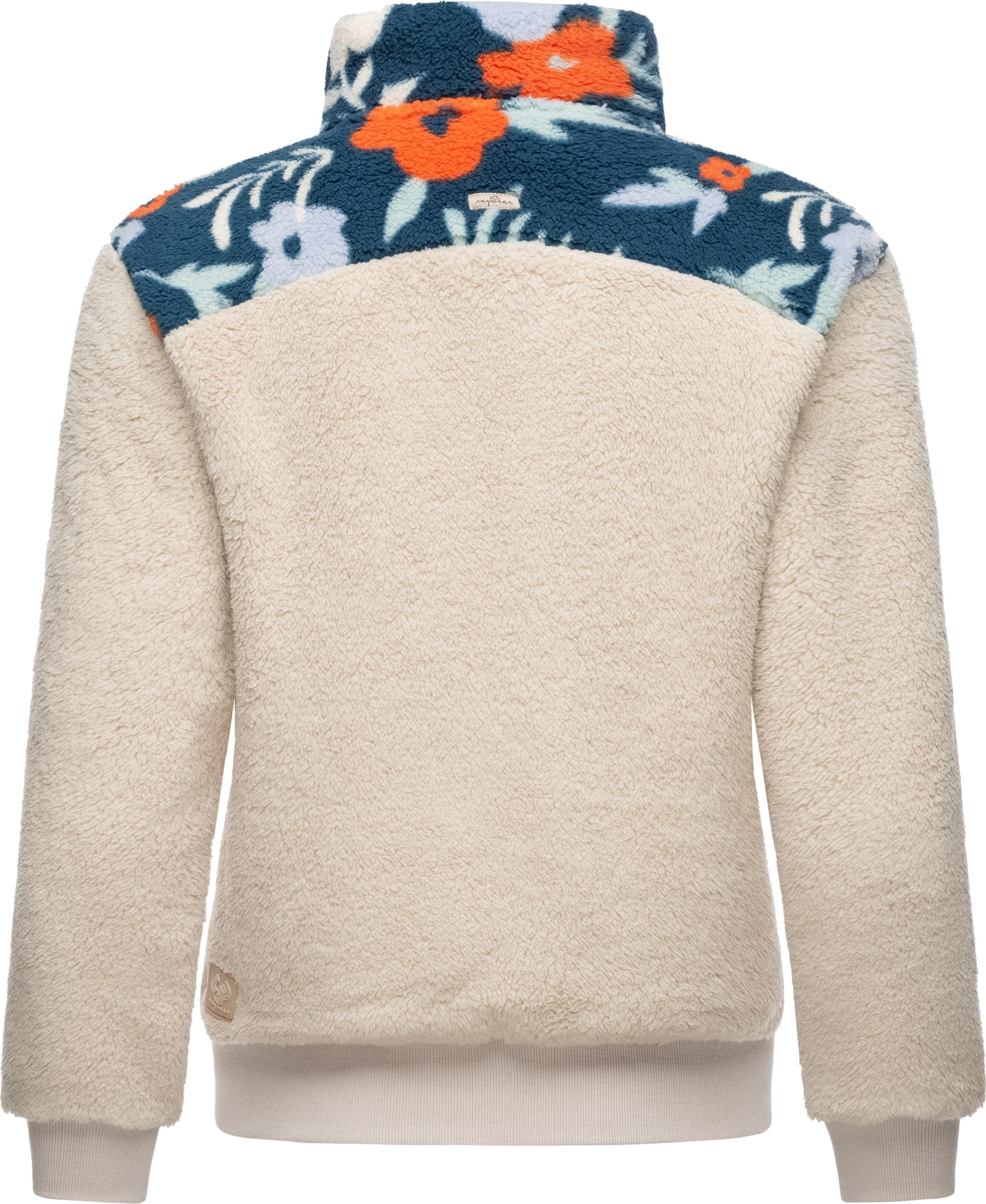 Ragwear Sweatjacke »Fleecejacke Madaras Flower«, Flauschige Damen Übergangsjacke aus Teddyfleece