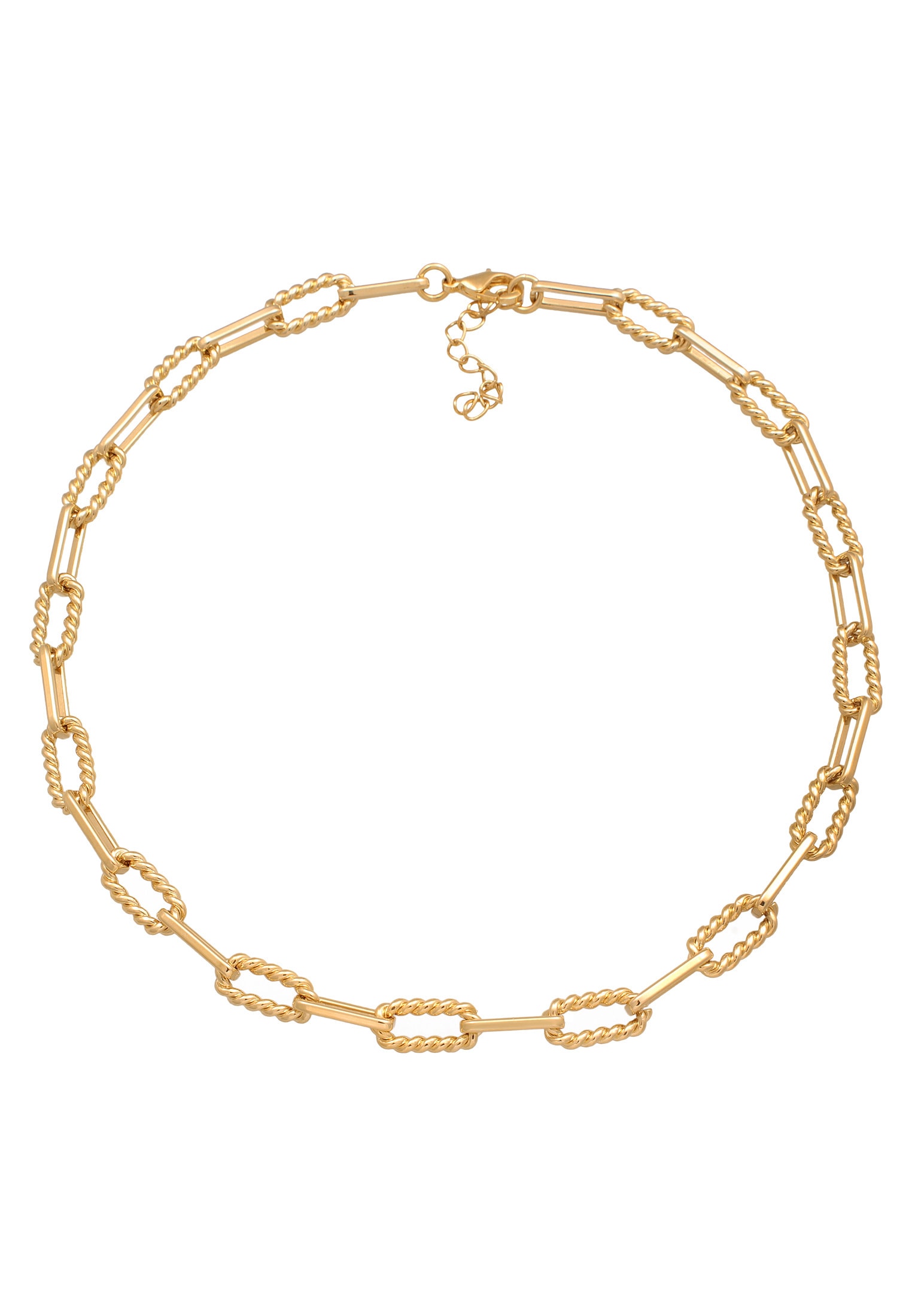 Elli Kette ohne Anhänger »Halskette Gliederkette Modern Eckig Goldfarben für Damen«