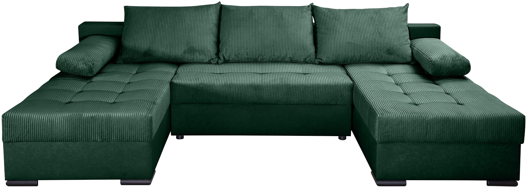 COLLECTION AB Wohnlandschaft »Josy, U-Form, Schlafsofa mit Bettkasten«, (Cord-/Mix), flexible Recamiere, Breite: 269cm, inklusive Rückenkissen, Cord/Mix