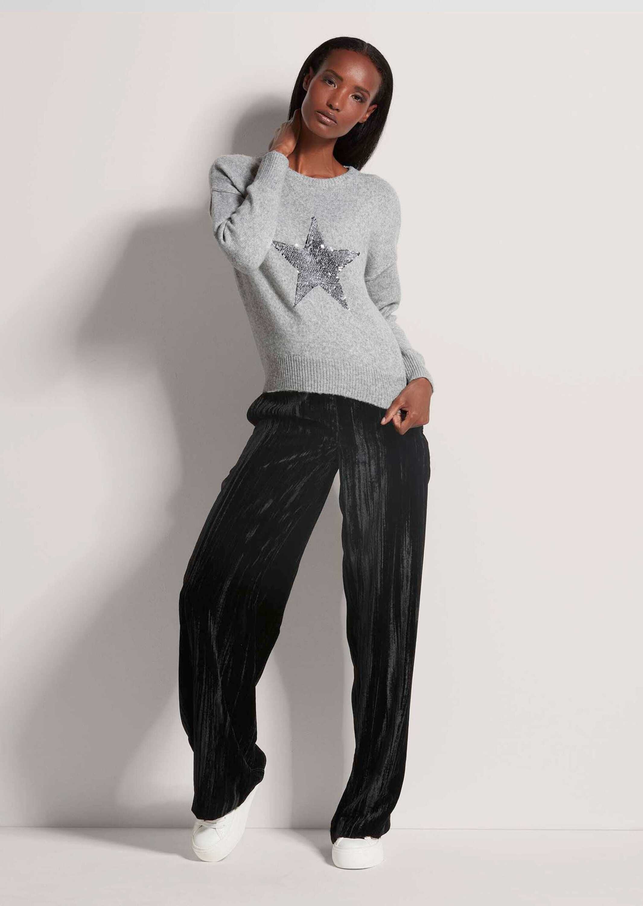 MADELEINE Longpullover »Pullover Rundhals-Pullover mit Stern«