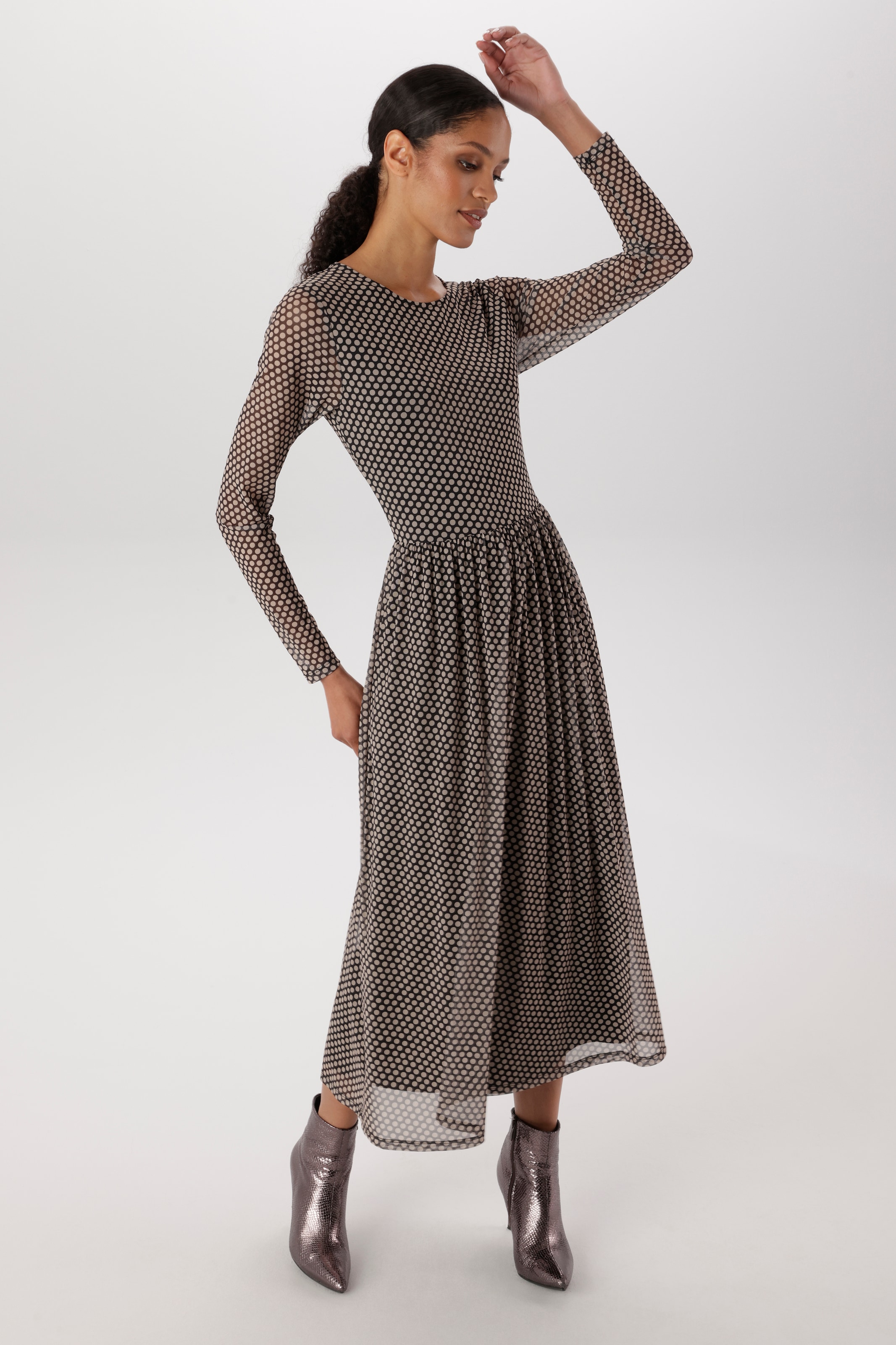 Aniston SELECTED Midikleid in Mesh-Qualität und Gummizug in der Taille - NEUE KOLLEKTION