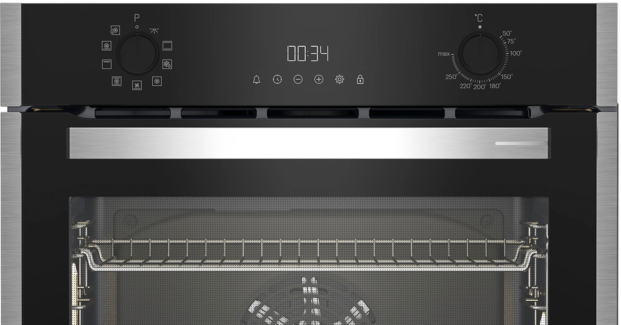Grundig Einbaubackofen  »GEBM19301BC«, mit 2-fach-Teleskopauszug