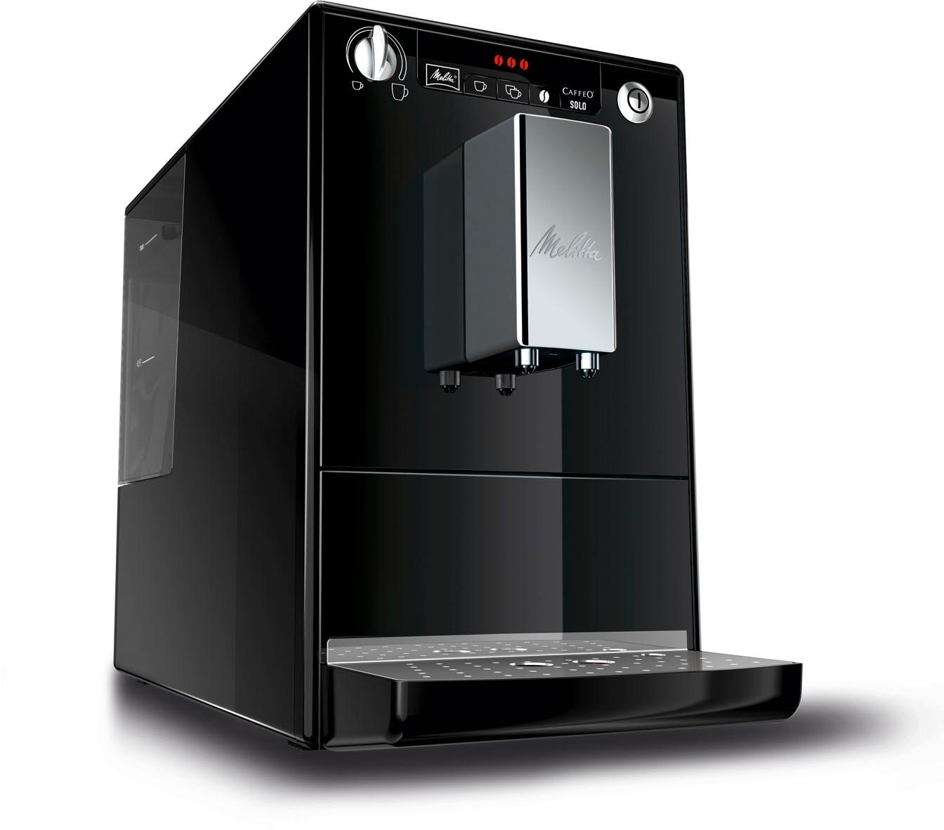 Melitta Kaffeevollautomat »Solo® E950-201, schwarz«, Perfekt für Café crème & Espresso, nur 20cm breit