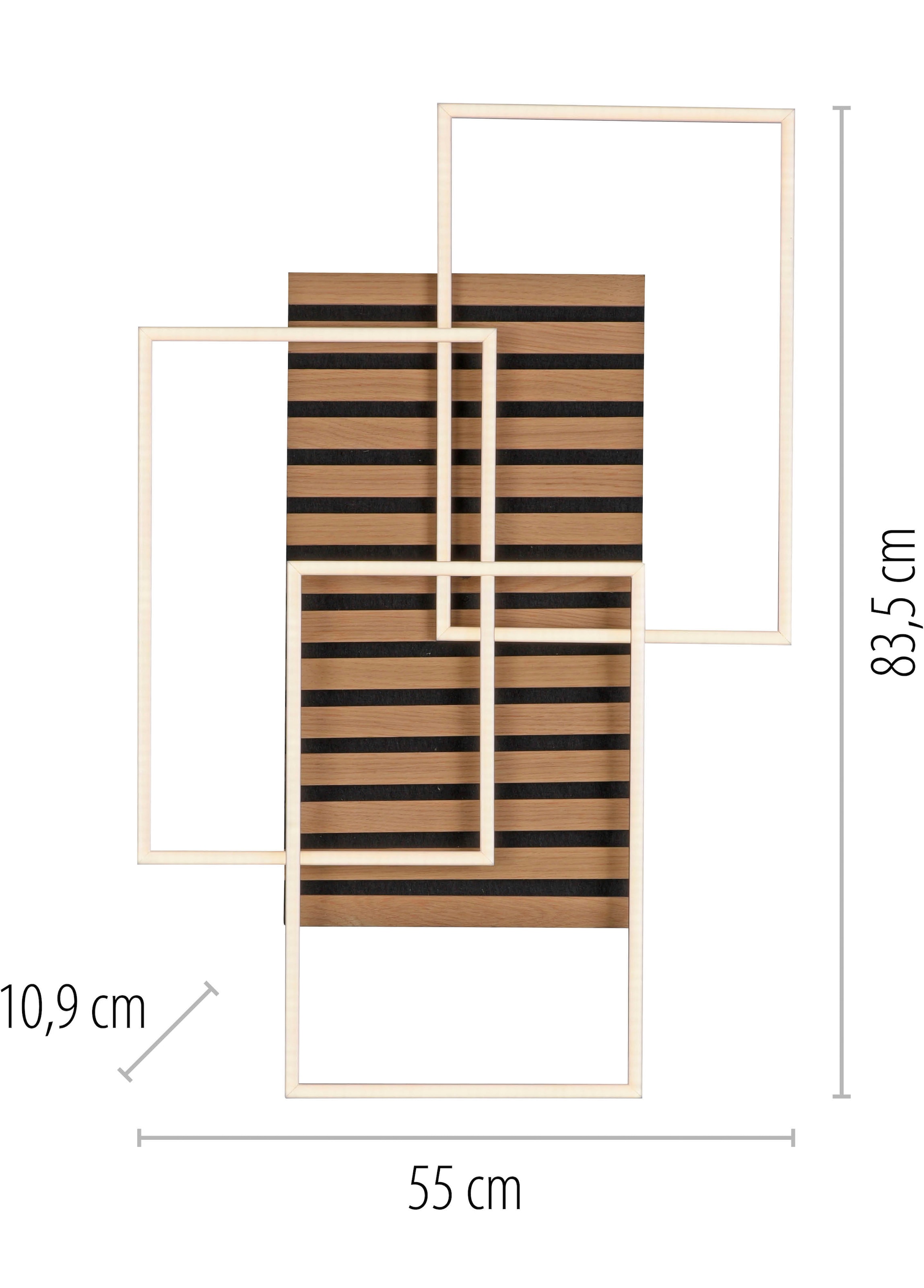 andas Deckenleuchte »Unnestad Akustikpaneele«, 1 flammig, Leuchtmittel LED-Board | LED fest integriert, Frame schwenkbar, Holz, Akustik, Paneele