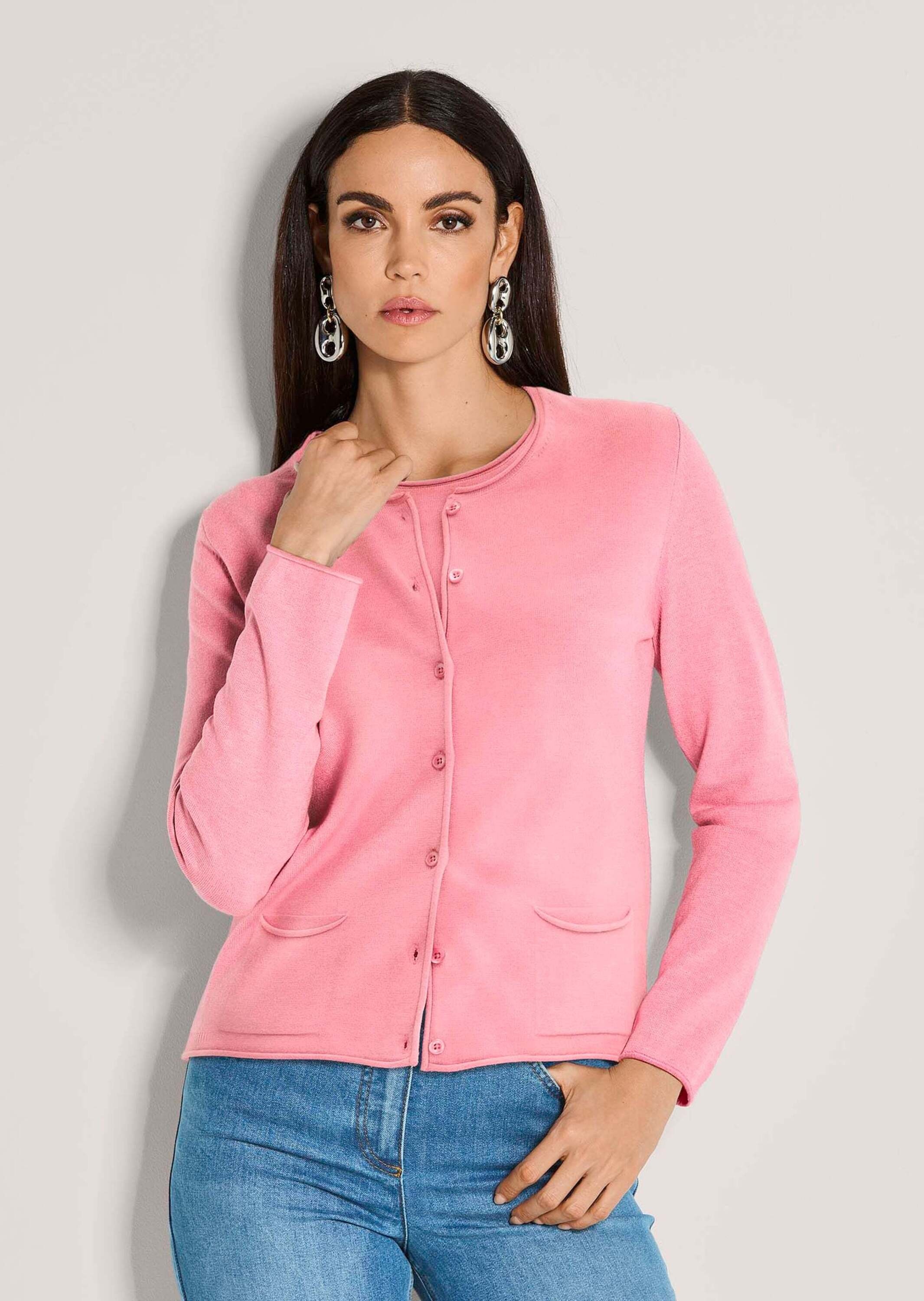 MADELEINE 2-in-1-Strickjacke »Twinset Basic Strickjacke mit Halbarmpullover«