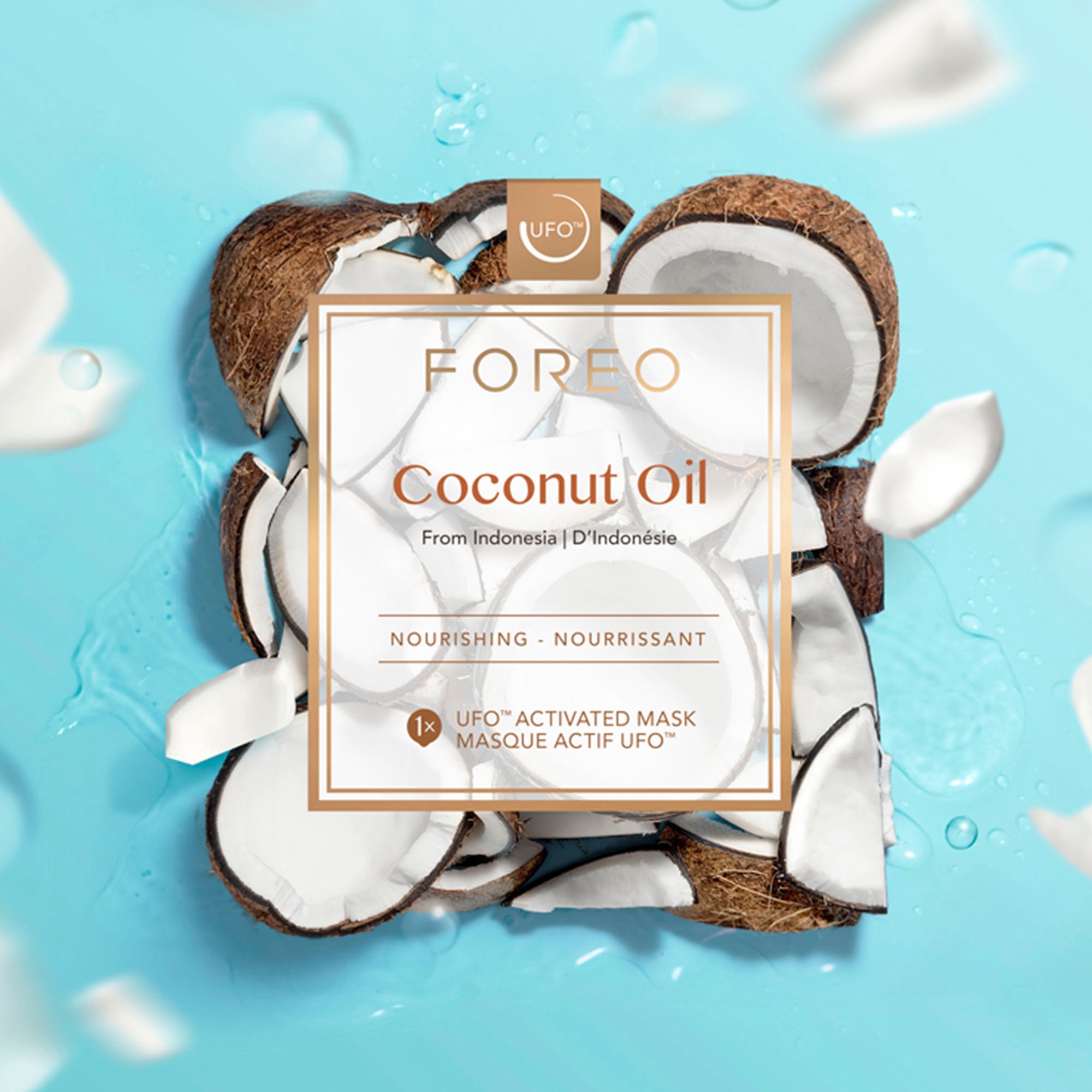 FOREO Tuchmaske »Coconut Oil«, (Packung), 6 x 6 g, kompatibel mit UFO & UFO mini