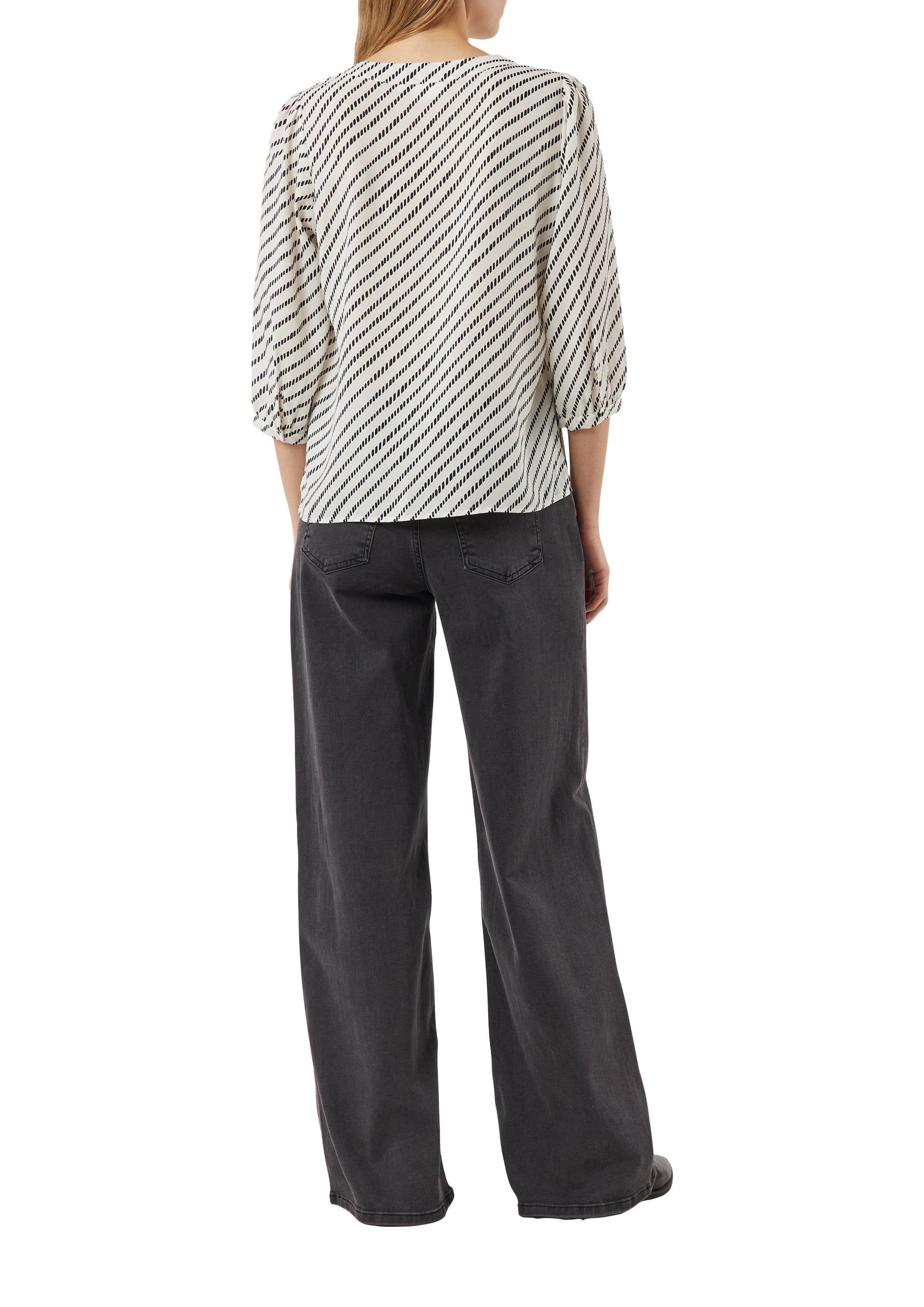 Comma Shirtbluse 3/4-Arm Tunika mit grafischem Muster