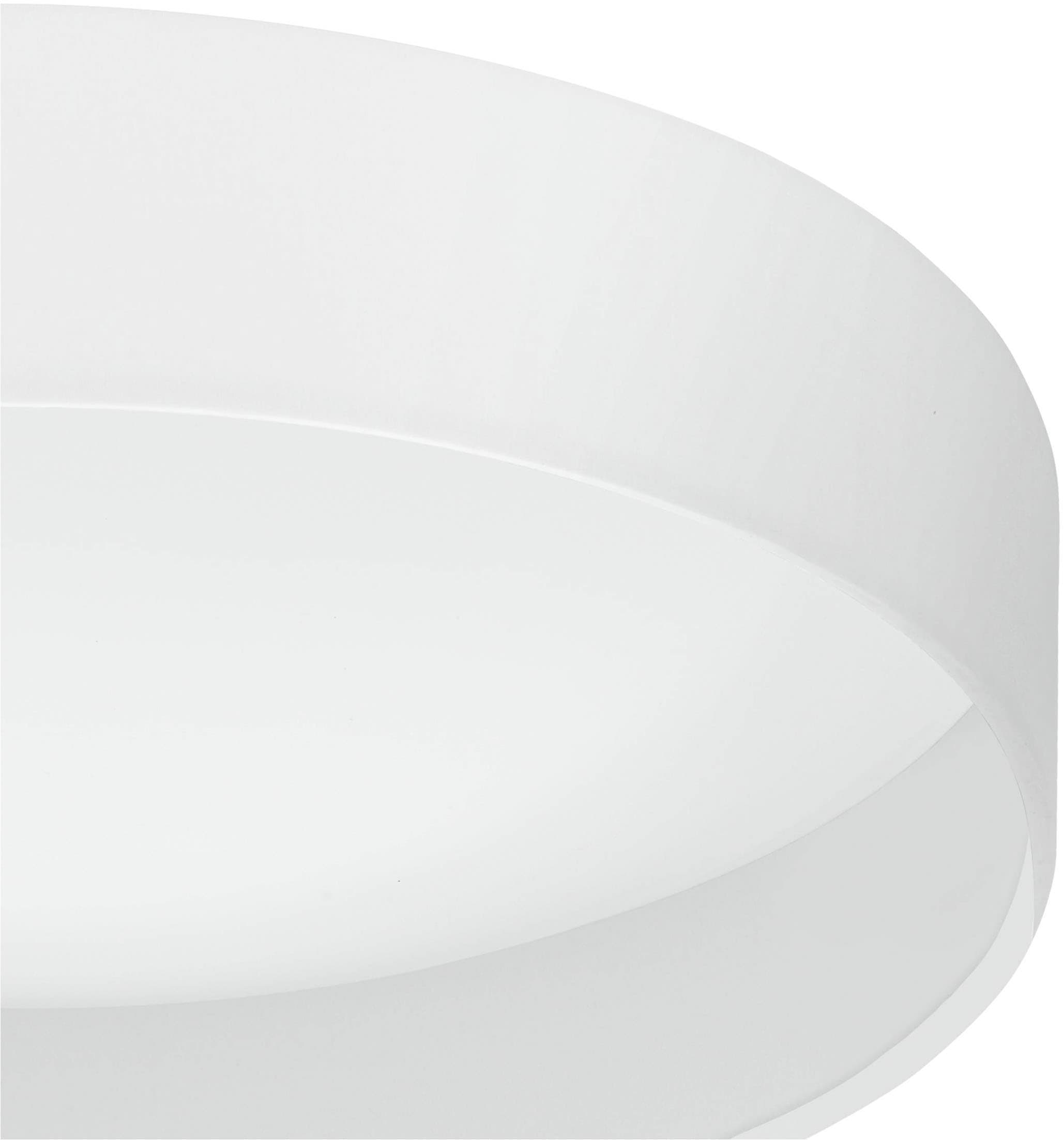 EGLO Deckenleuchte »Pasteri Deckenlampe, Stahl, Stoff und Kunststoff, Esszimmerlampe« LED-Modul 1 Stk. Warmweiß Textil Deckenleuchte, Wohnzimmerlampe, Lampe, Weiß, Ø: 32 cm