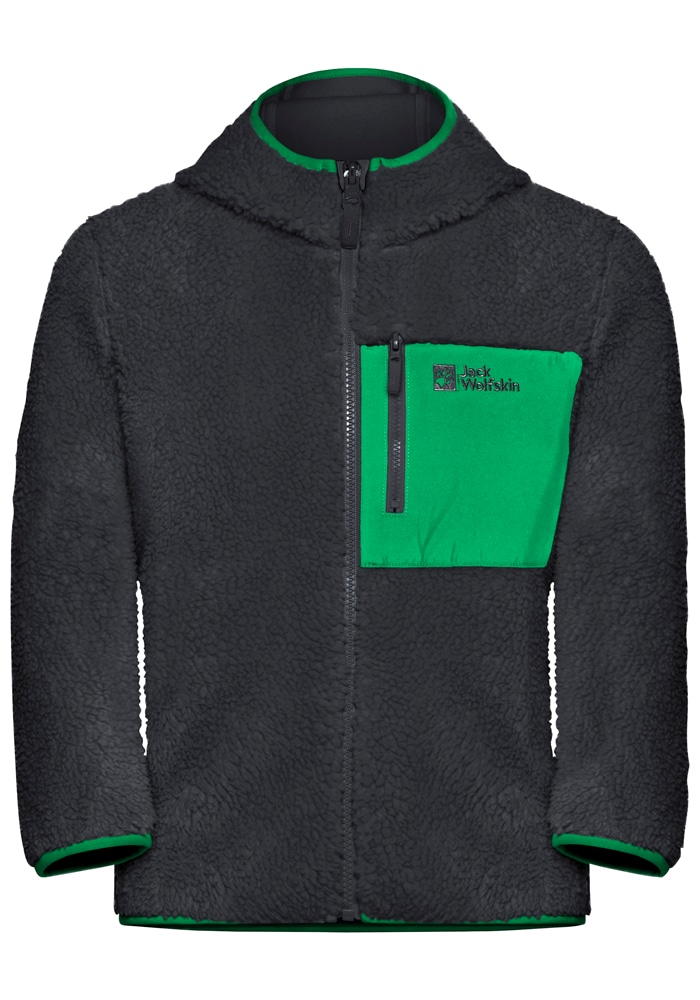 Jack Wolfskin Fleecejacke »ICE CURL HOOD JACKET K«, mit Kapuze, Wärmend, winddicht, Übergangsjacke
