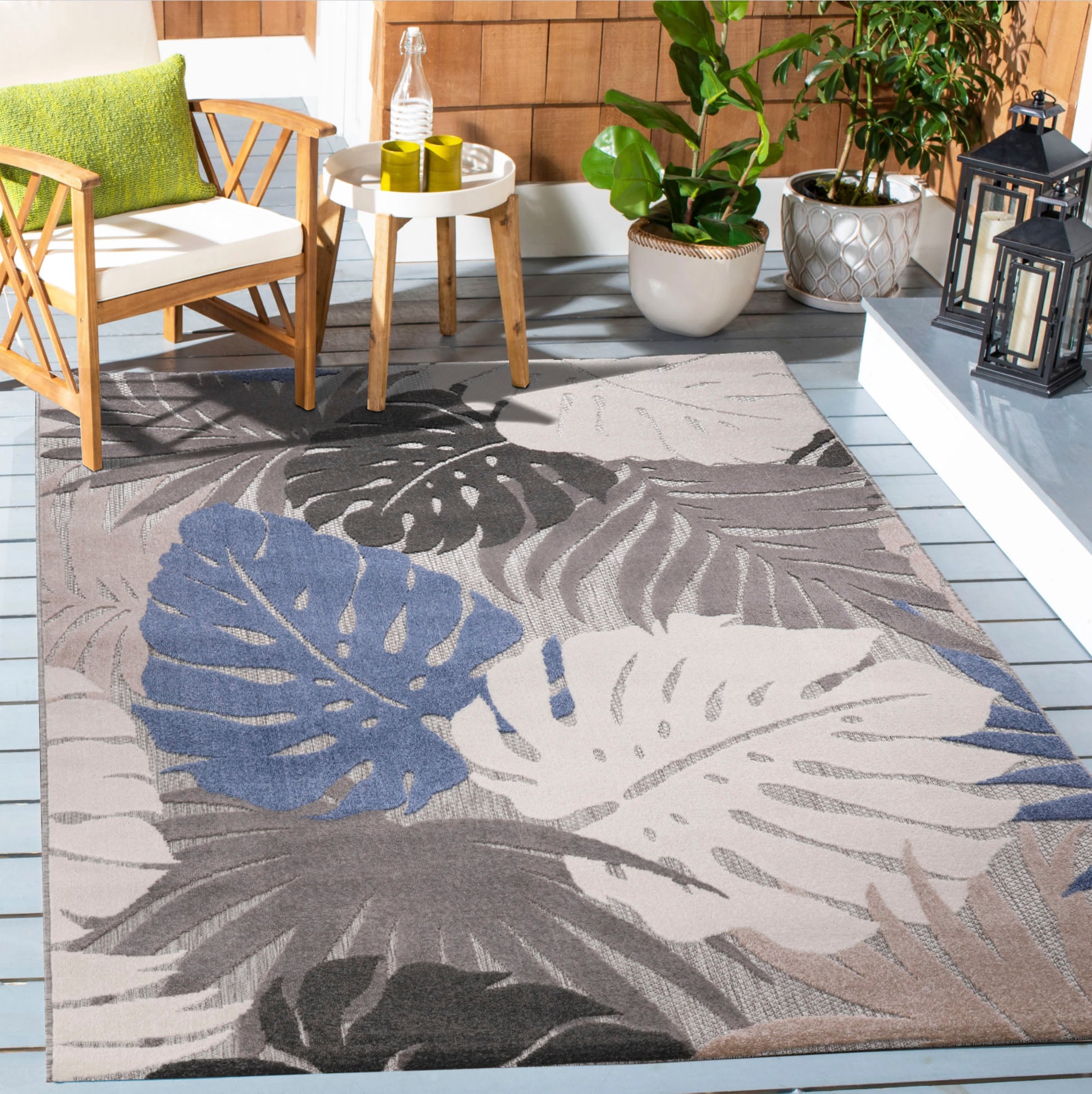 Teppich »Floral«, rechteckig, In- und Outdoor geeignet, florales Design, Balkon, Terasse