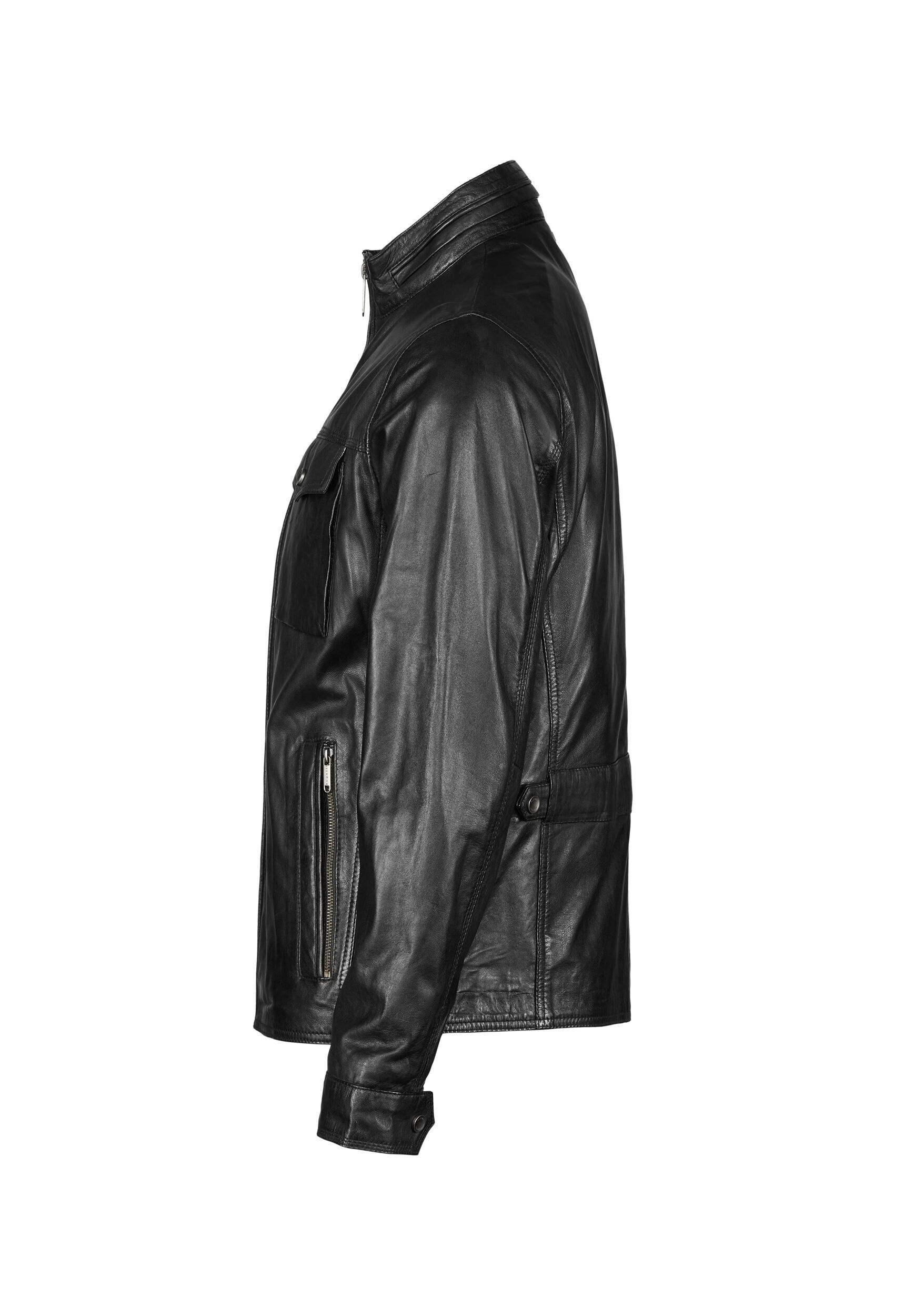 bugatti Lederjacke »BUNICOLO« ohne Kapuze mit Stehkragen und Reisverschlüssen