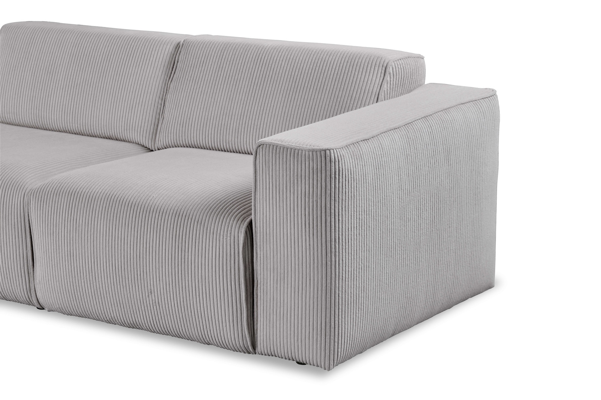 andas 2-Sitzer »Noord mit Kedernaht, Breite 227 cm«, Cord, Struktur, Webstoff, mit Wellenunterfederung, Massivholzrahmen