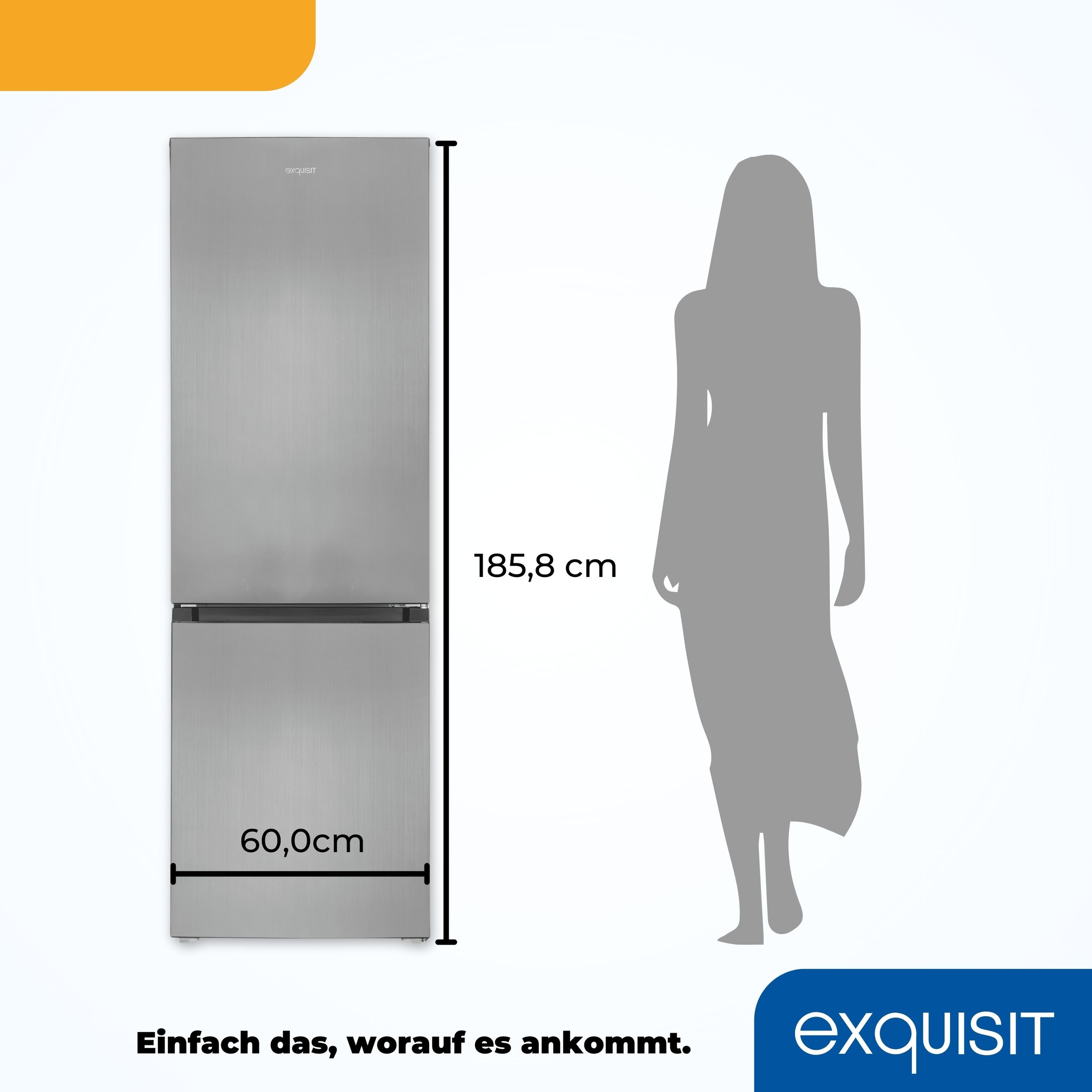 exquisit Kühl-/Gefrierkombination »KGC320-95-E-040C« 185,8 cm hoch 60 cm breit 315 Liter Nutzinhalt, Elektronische Steuerung