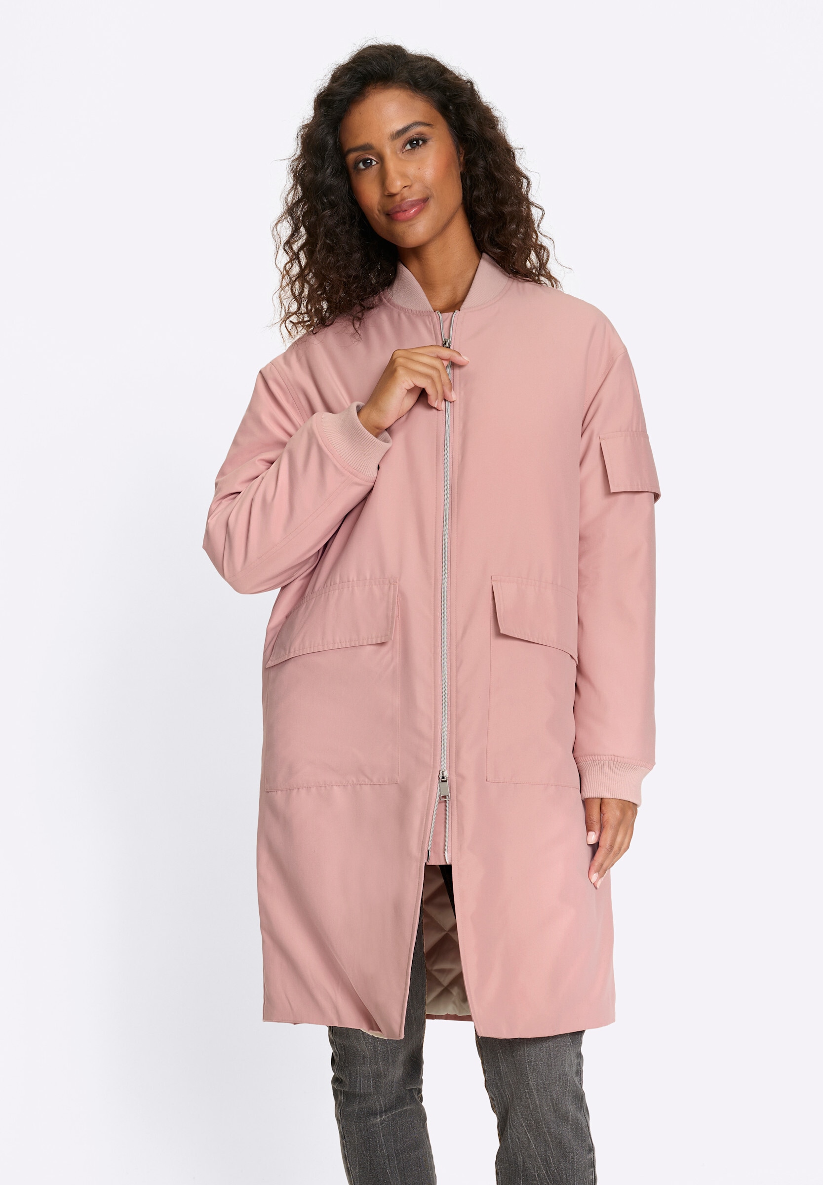 heine Parka »Mantel Mantel in langer Blousonform« ohne Kapuze