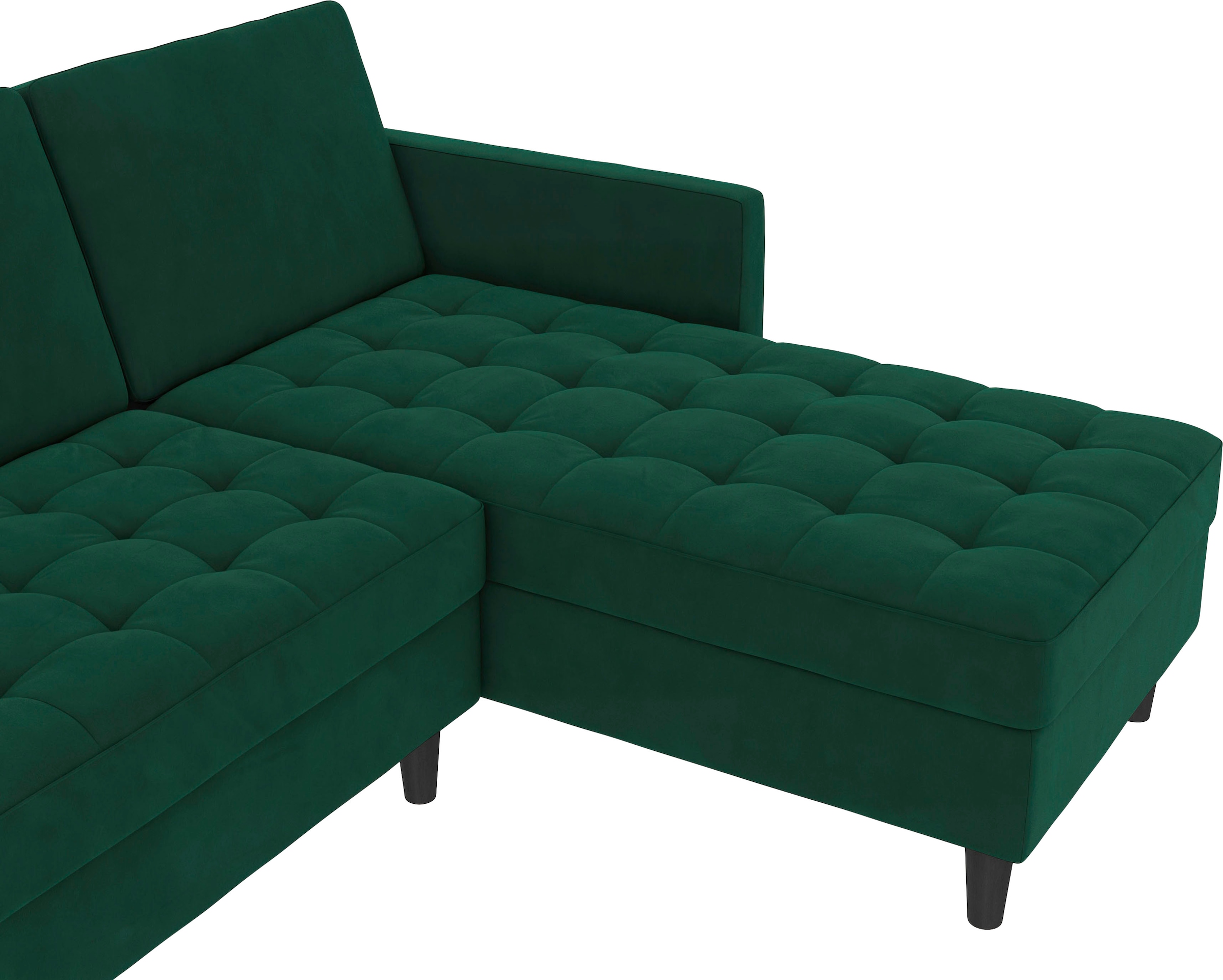 Dorel Home Ecksofa »Presley, L-Form,«, Ecksofa mit Bett-Funktion und Stauraum, verstellbare Rückenlehne