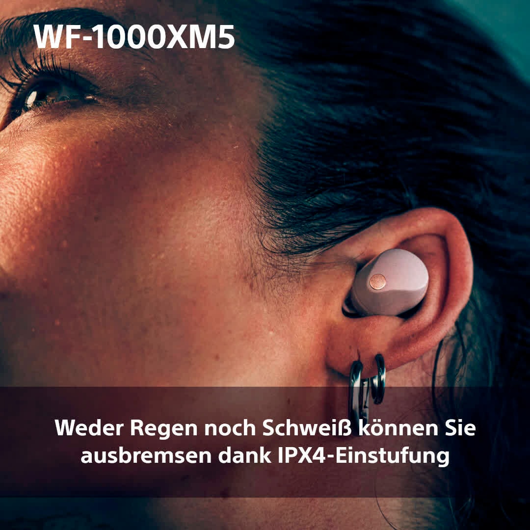 Sony wireless In-Ear-Kopfhörer »WF-1000XM5«, Bluetooth-A2DP Bluetooth-AVRCP Bluetooth-HFP-HSP, Noise-Cancelling-True Wireless-integrierte Steuerung für Anrufe und Musik