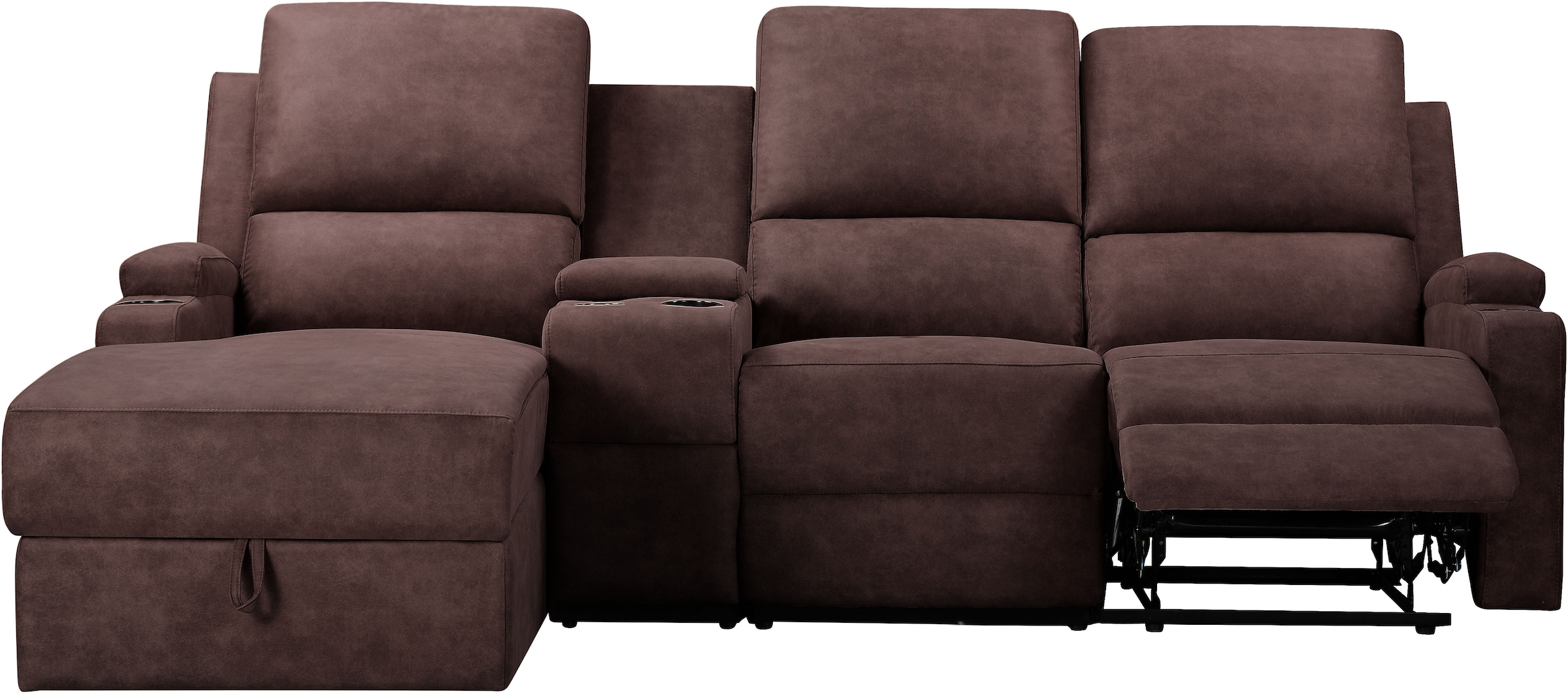 Home affaire Ecksofa »Napori Multimediasofa, 3er Kinosessel XXL, L-Form,«, Kinosofa mit Relaxfunktion, Getränkehalter, Staufach und Staukasten