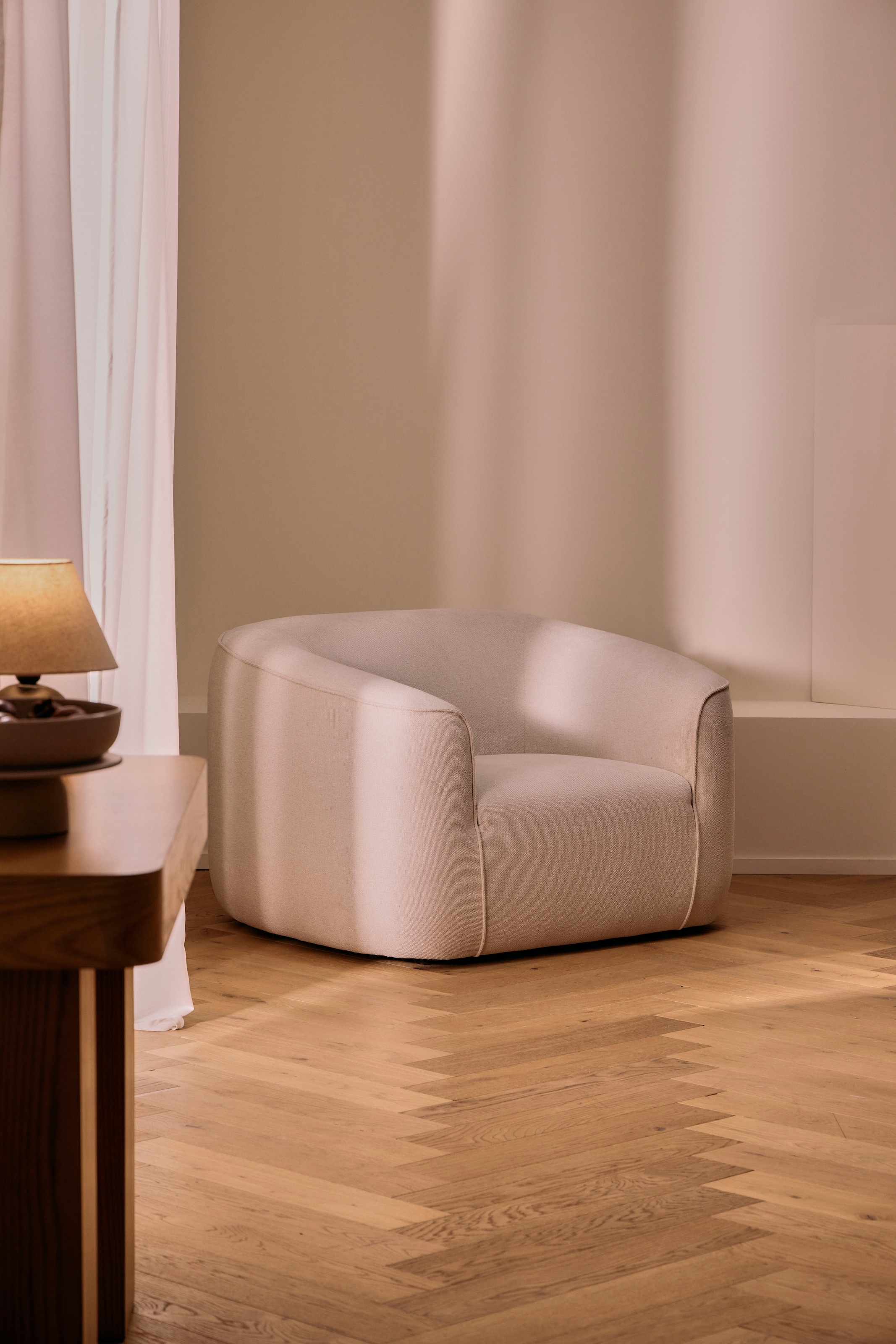 LeGer Home by Lena Gercke Sessel »LYZA Relaxsessel, Loungesessel, Maße B/T/H: 113/95/71 cm«, organische Form, mit Wellenunterfederung, gemütlich und modern
