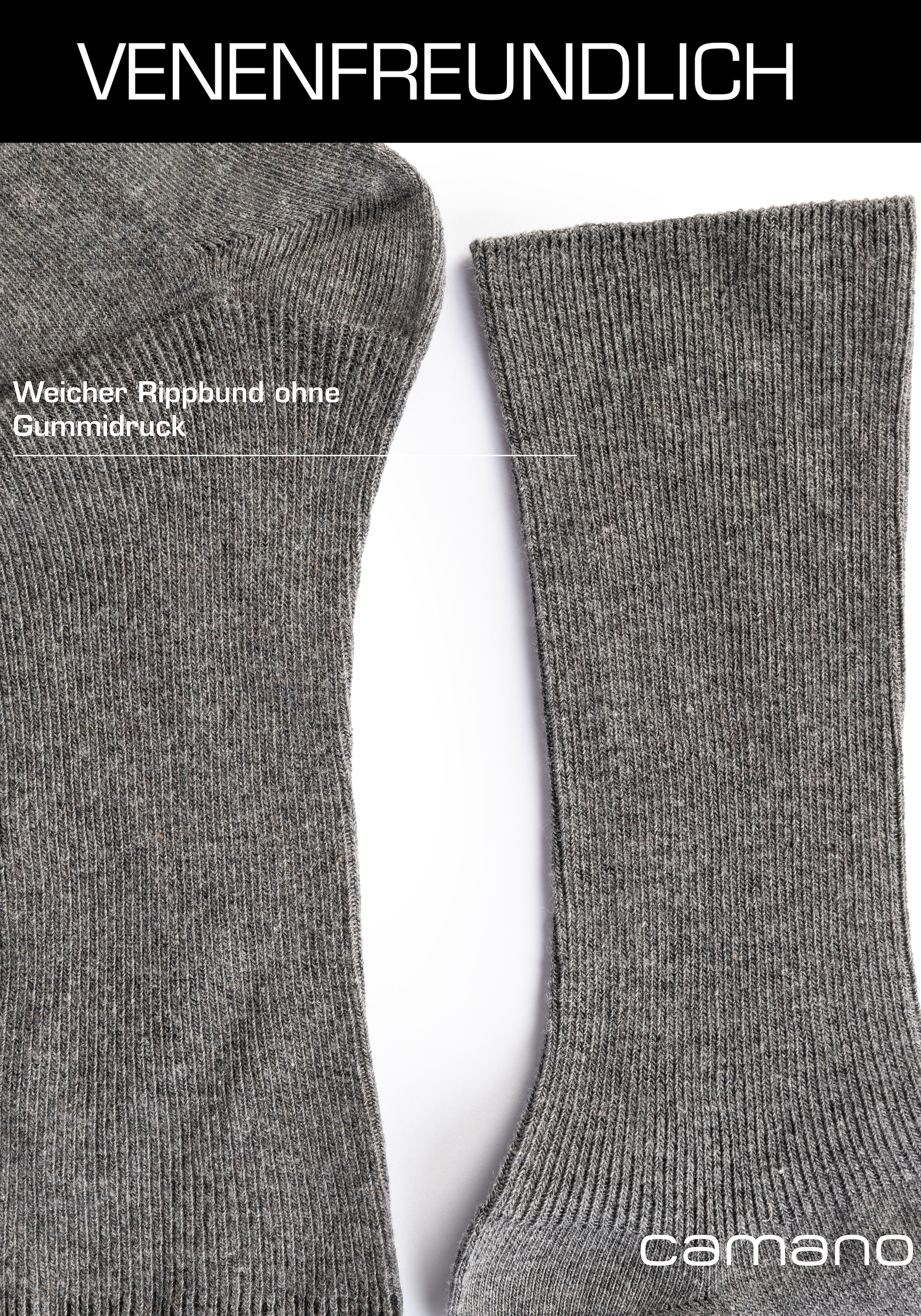 Camano Socken »comfort« 4 Paar, 4 Paar tlg. superweiche Bündchen, venenfreundliche Socken