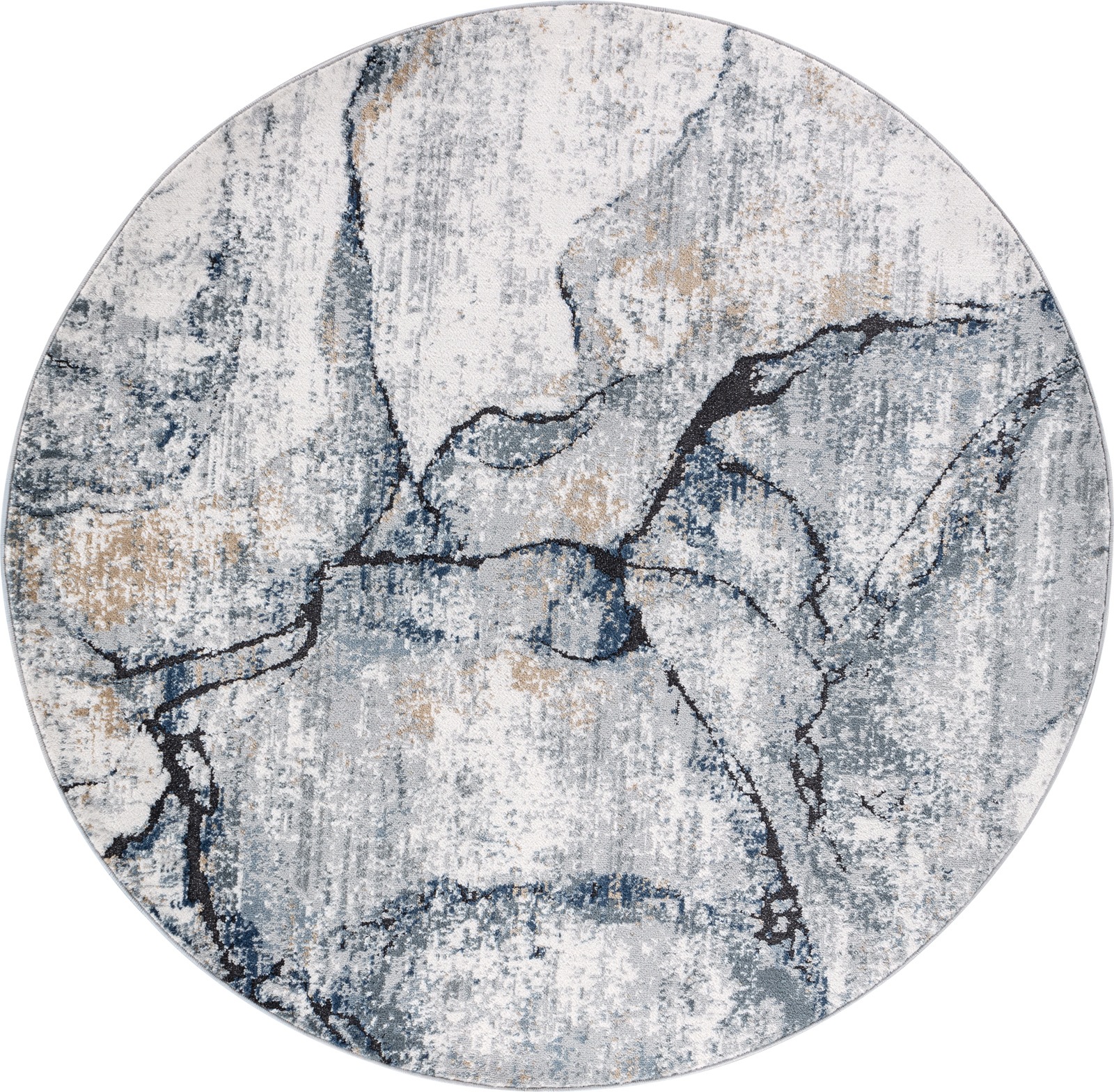 Livabliss Teppich »BERLIN, ⌀160cm«, rund, 10 mm Höhe, Moderner Designerteppich in Marmor Optik, Kurzflor Wohnzimmerteppich