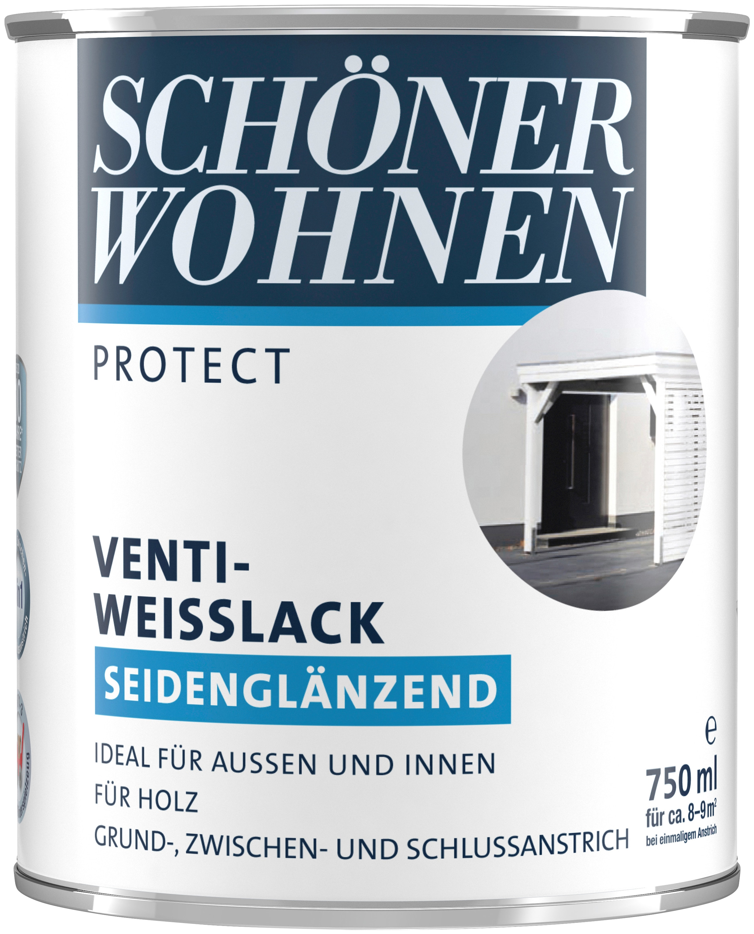 SCHÖNER WOHNEN FARBE Weißlack »Protect Venti-Weisslack«, 750 ml,  seidenglänzend, für außen und innen, 3-in-1 Anstrich online bestellen bei  OTTO