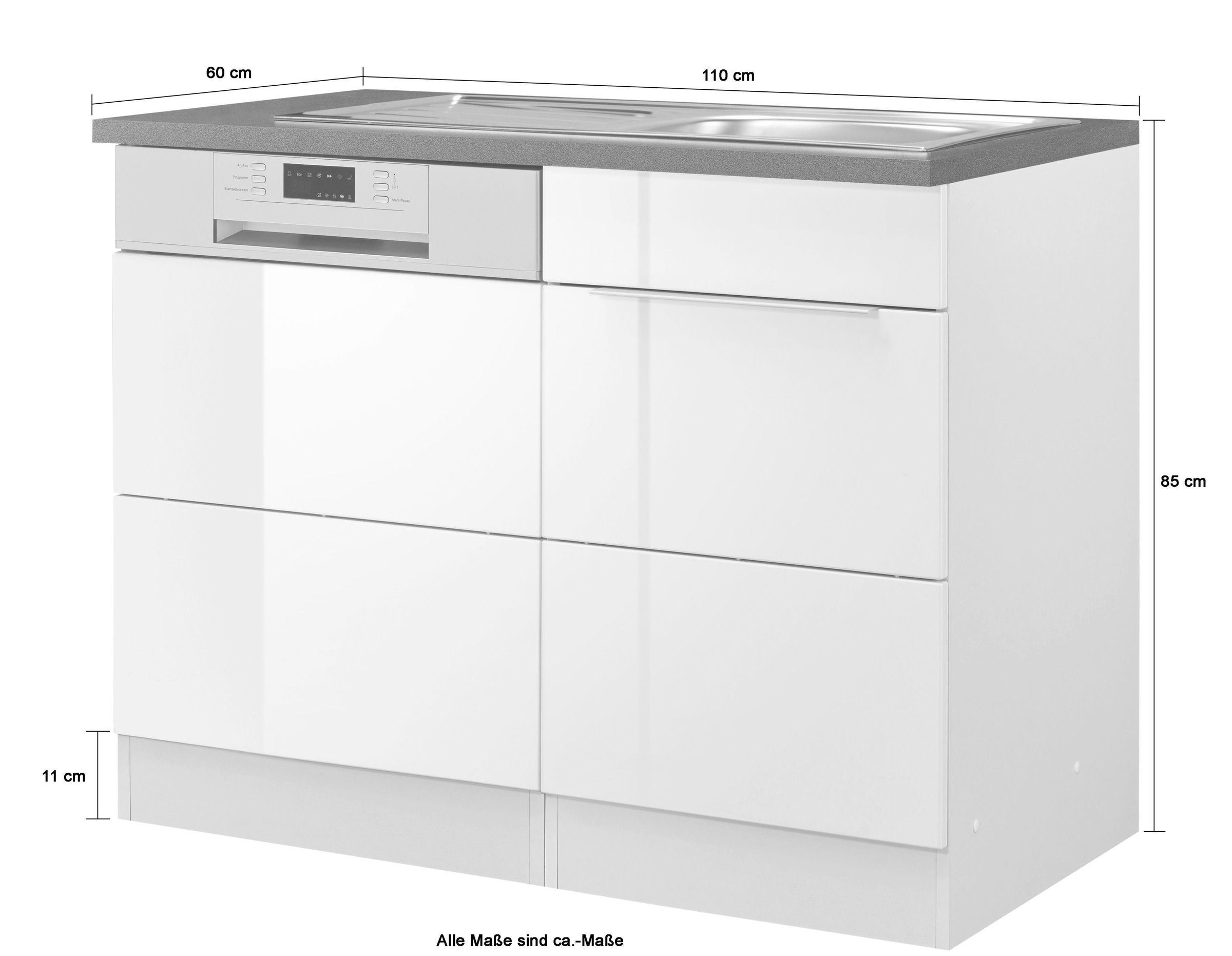 HELD MÖBEL Spülenschrank »Brindisi«, 110 cm breit, inkl. Möbeltür für Geschirrspüler  sowie Einbauspüle bestellen im OTTO Online Shop