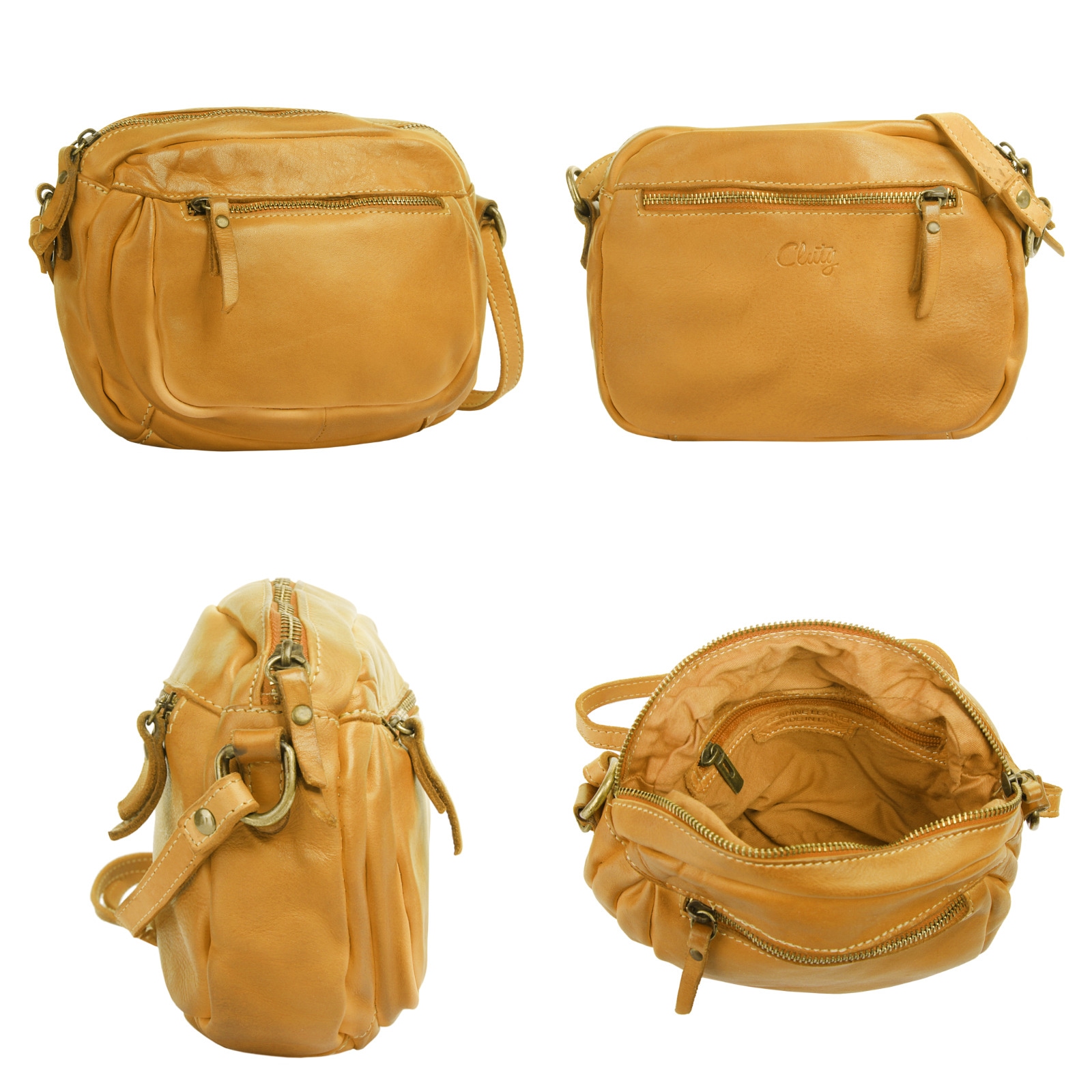 Cluty Umhängetasche echt Leder, Made in Italy