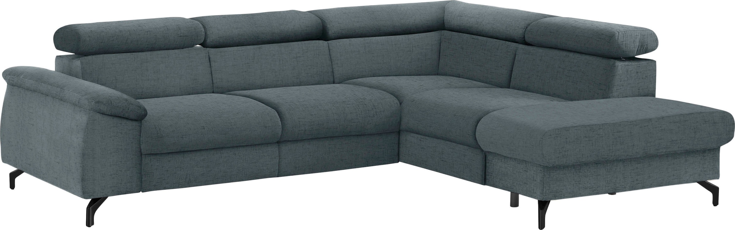 COTTA Polstergarnitur »Komaris L-Form«, (Set), Set bestehend aus: Ecksofa mit Kopfteilverstellung & Hocker