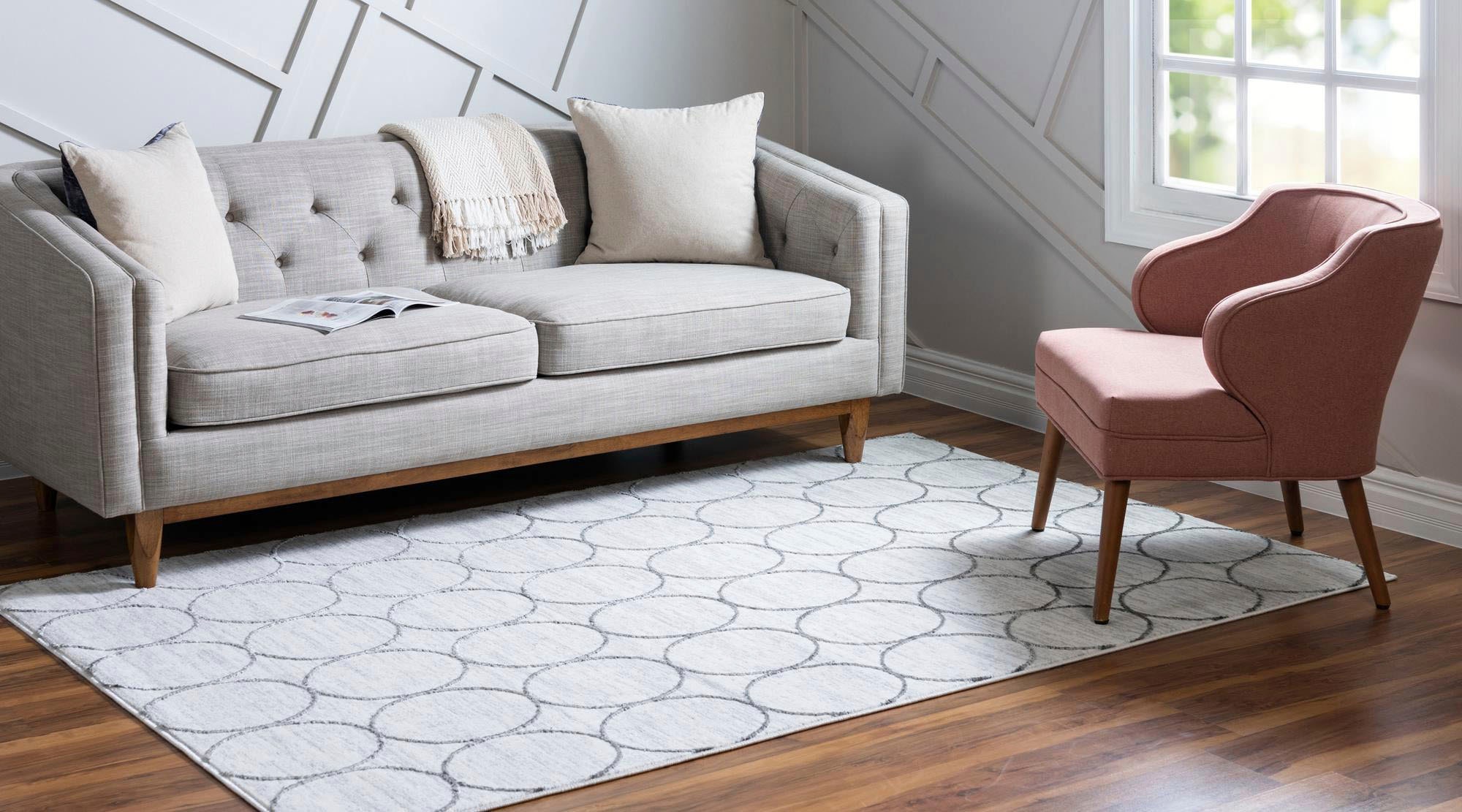 Myflair Möbel & Accessoires Teppich »Titan Trellis, LAGERRÄUMUNG!«, rechteckig, 13 mm Höhe, Kurzflor, gewebt, modernes Design, Motiv Kreise