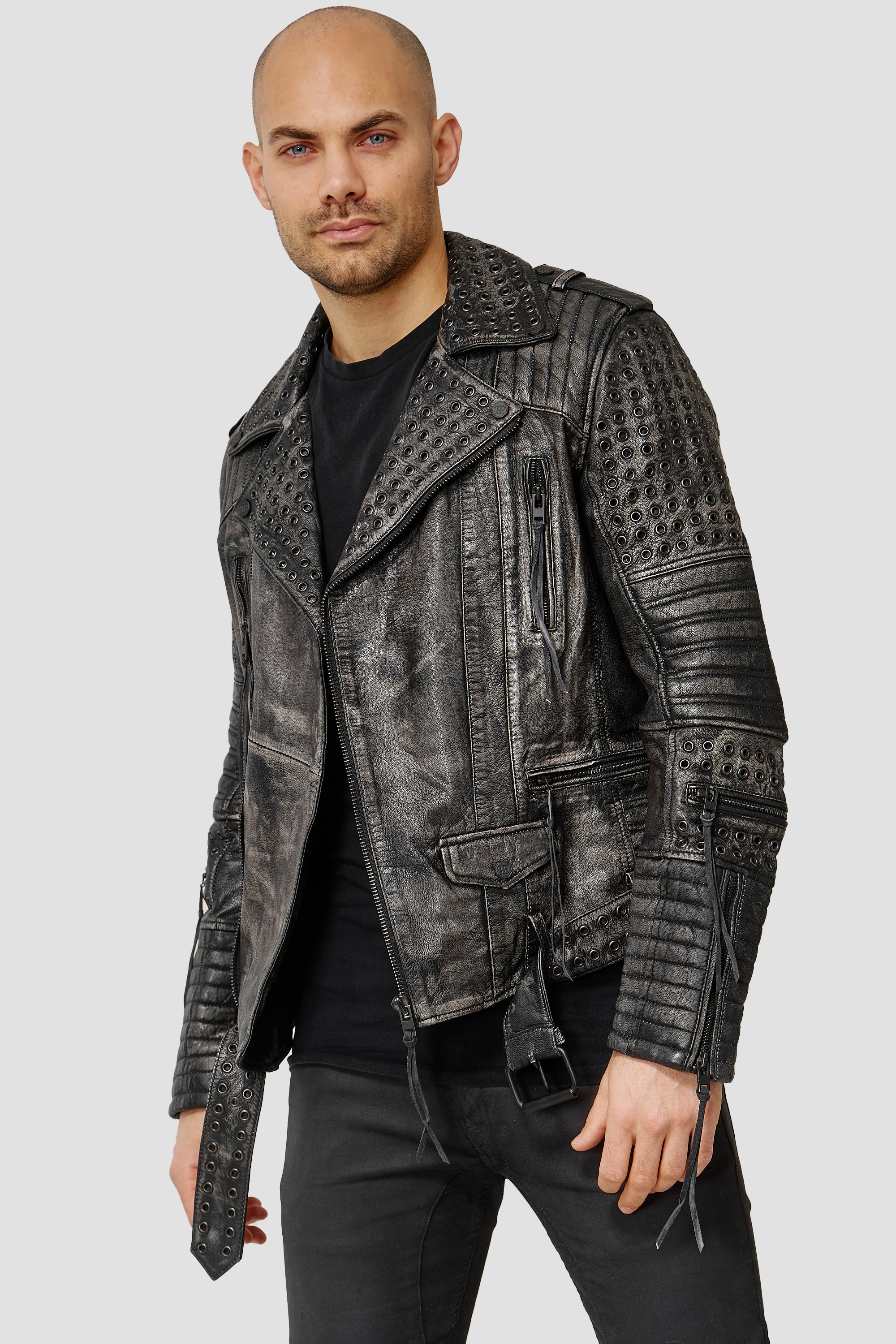 trueprodigy Lederjacke »Geralt mit Ösen und Waschung« ohne Kapuze
