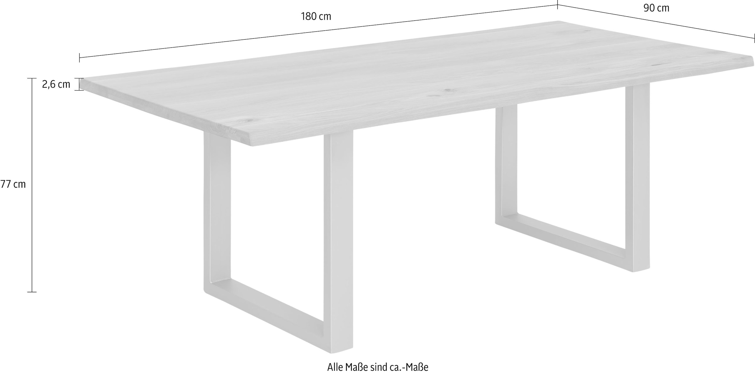 SIT Esstisch »Tops&Tables«, mit Tischplatte aus Wildeiche, mit Baumkante wie gewachsen, Vintage
