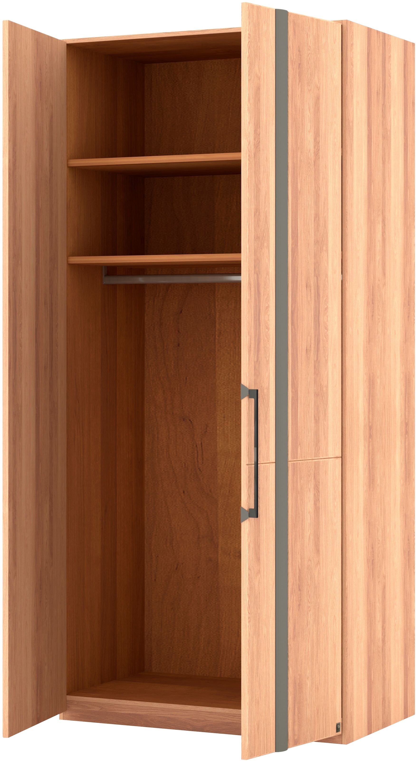 Musterring Drehtürenschrank »Sorrent, Kleiderschrank, Schrank, teilmassiv Eiche«, (mit Türdämpfern, in 5 Breiten & 2 Höhen, extra Böden, MADE IN GERMANY), Türen Eiche massiv oder als Parsol-Bronze-Spiegel, verschiedene Maße