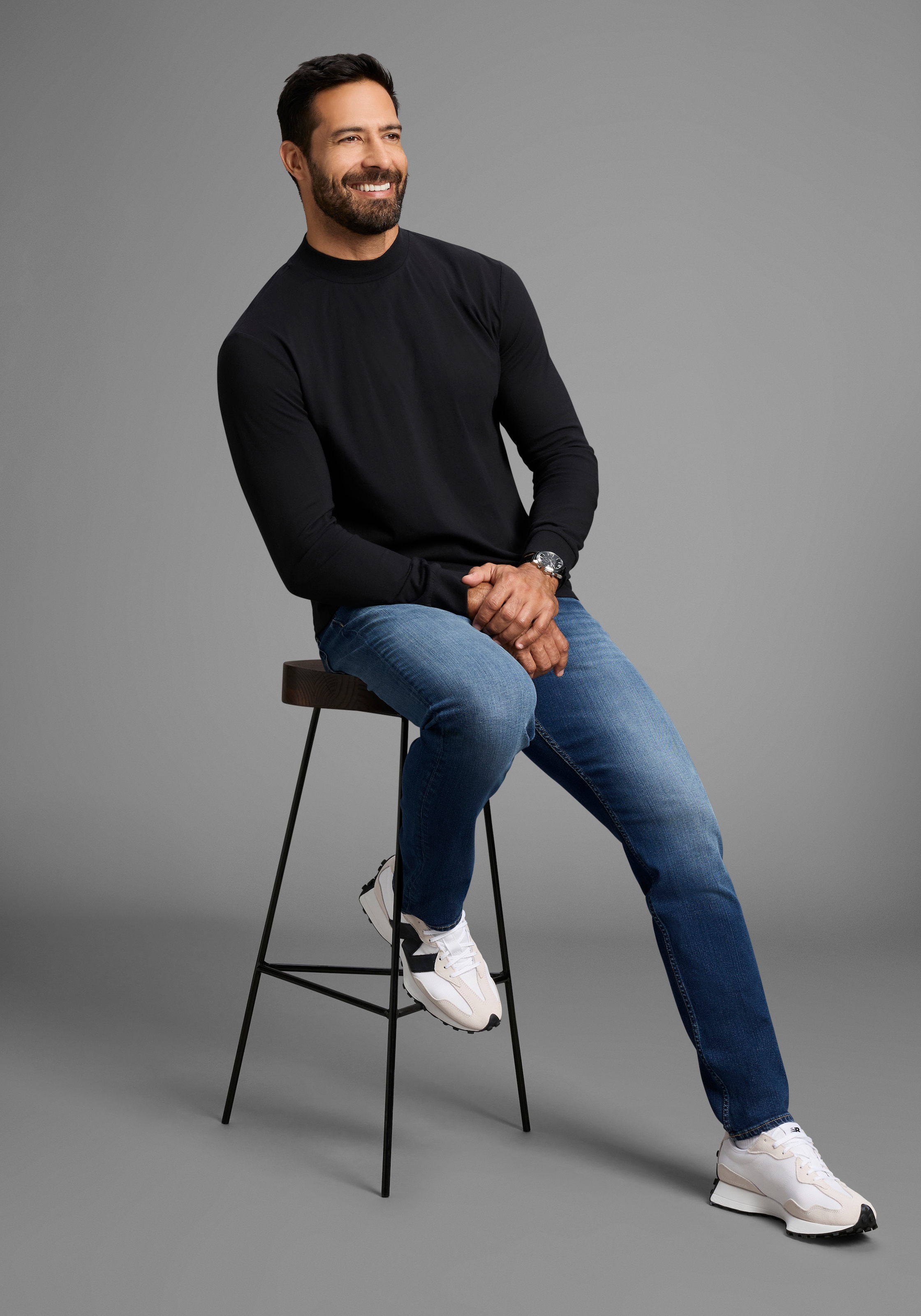 Man's World Stehkragenshirt »Neue Kollektion!«, mit Bündchen