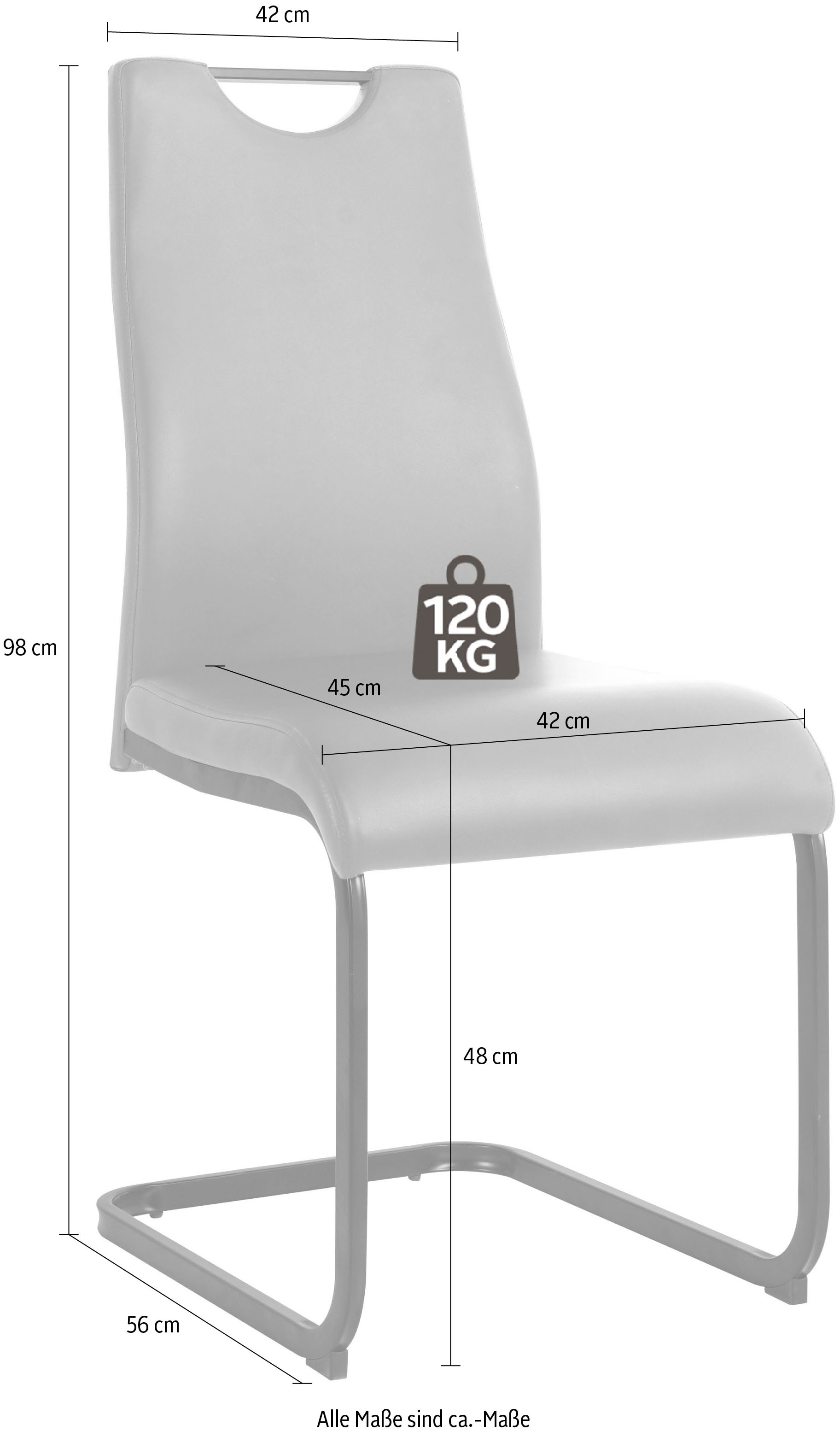 INOSIGN Freischwinger, (Set), 2 St., Kunstleder, mit Wellenunterfederung